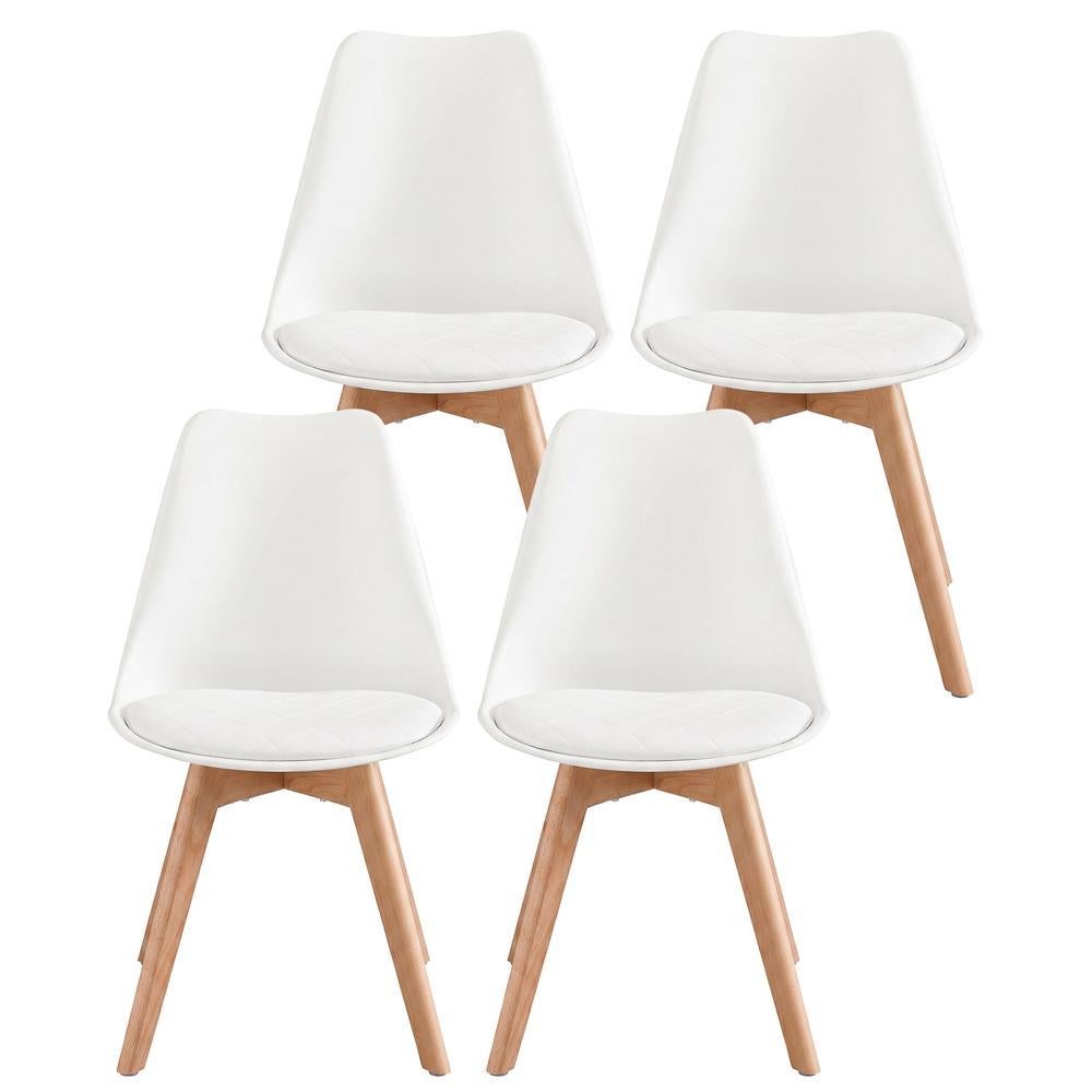 Vasagle Sillas De Comedor Set De 4 De Cuero Pu Y Patas De Madera - Imagen 3