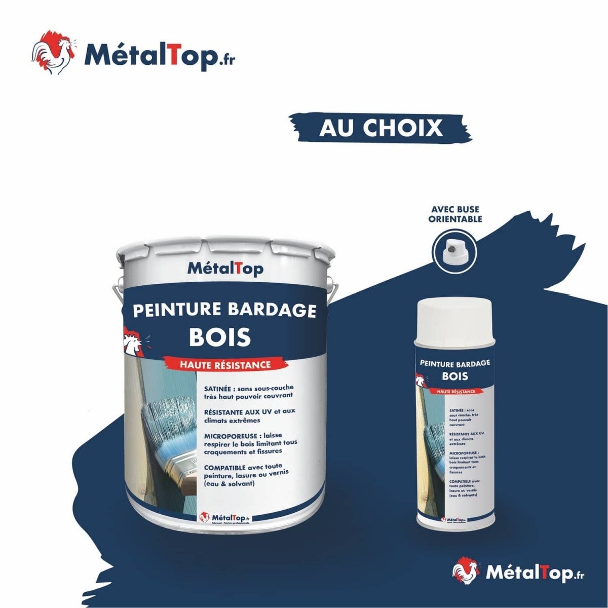 Peinture Bardage Bois - Telegris 4 - RAL 7047 - 15 L - Métaltop - 6