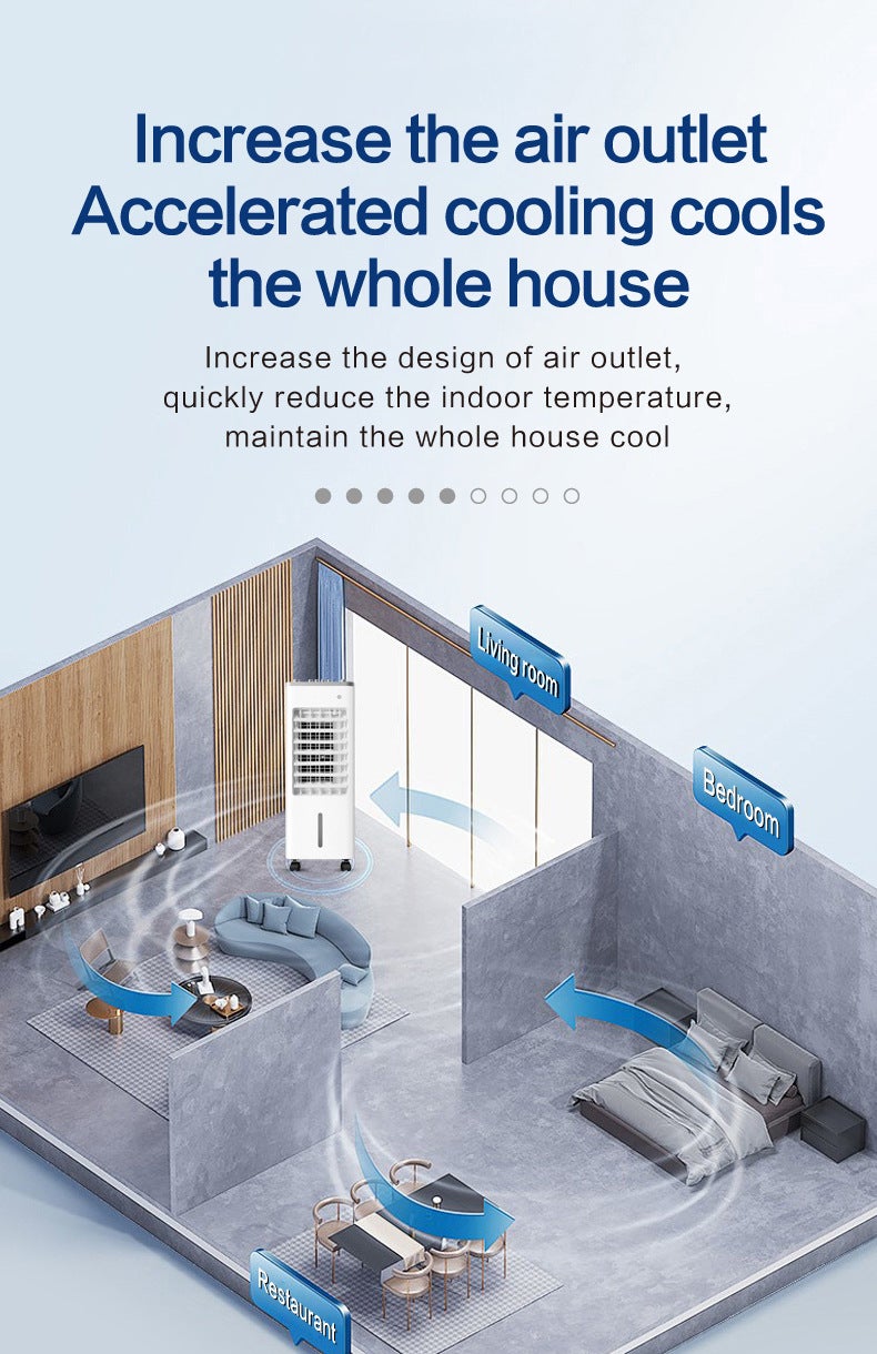 Refroidisseur d'air évaporatif portable - ventilateur, équipé d'une poche de glace et d'une télécommande,Climatiseur mobile - 7
