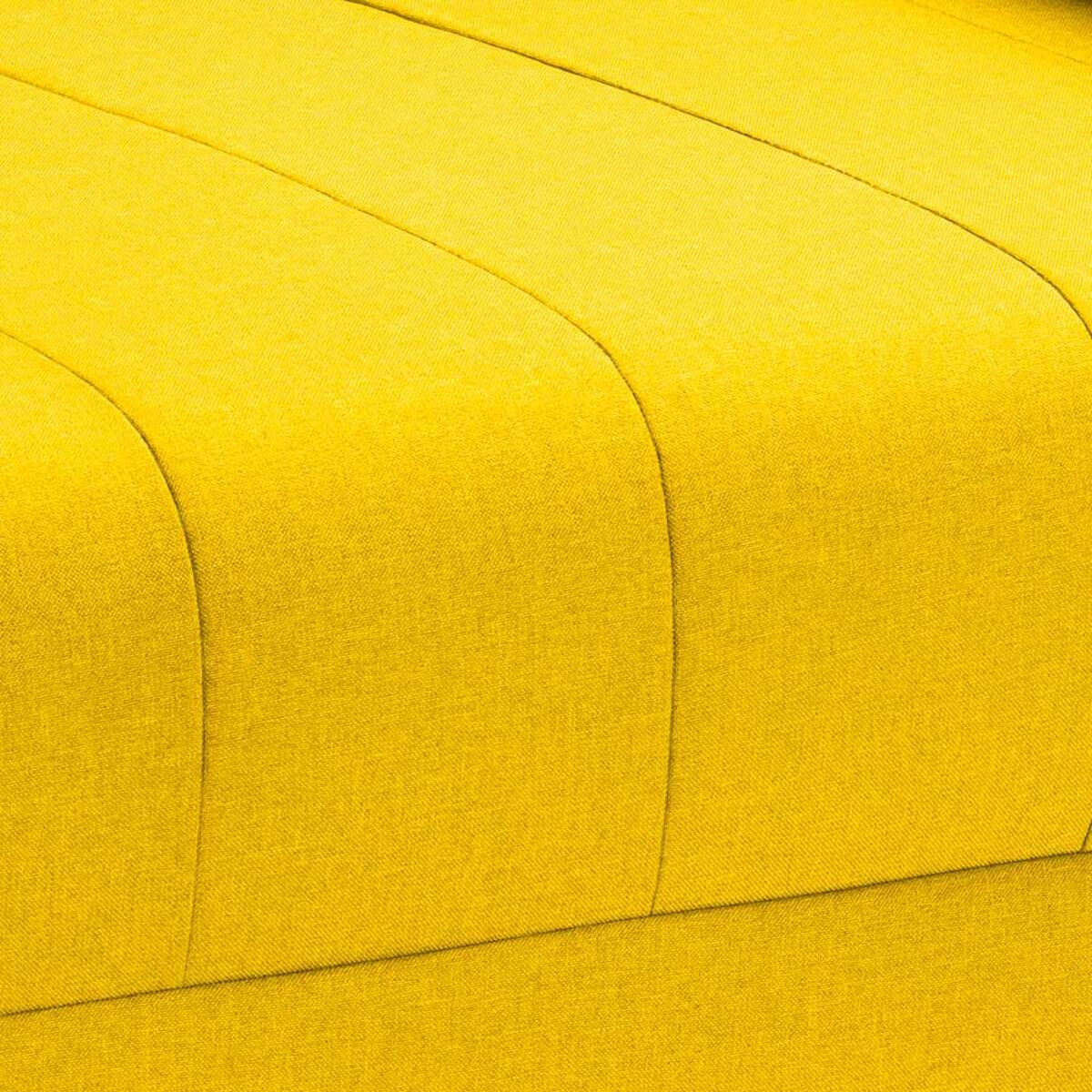 Divano poltrona letto piazza e mezza pieghevole tessuto Deborah Twin - Giallo - 8