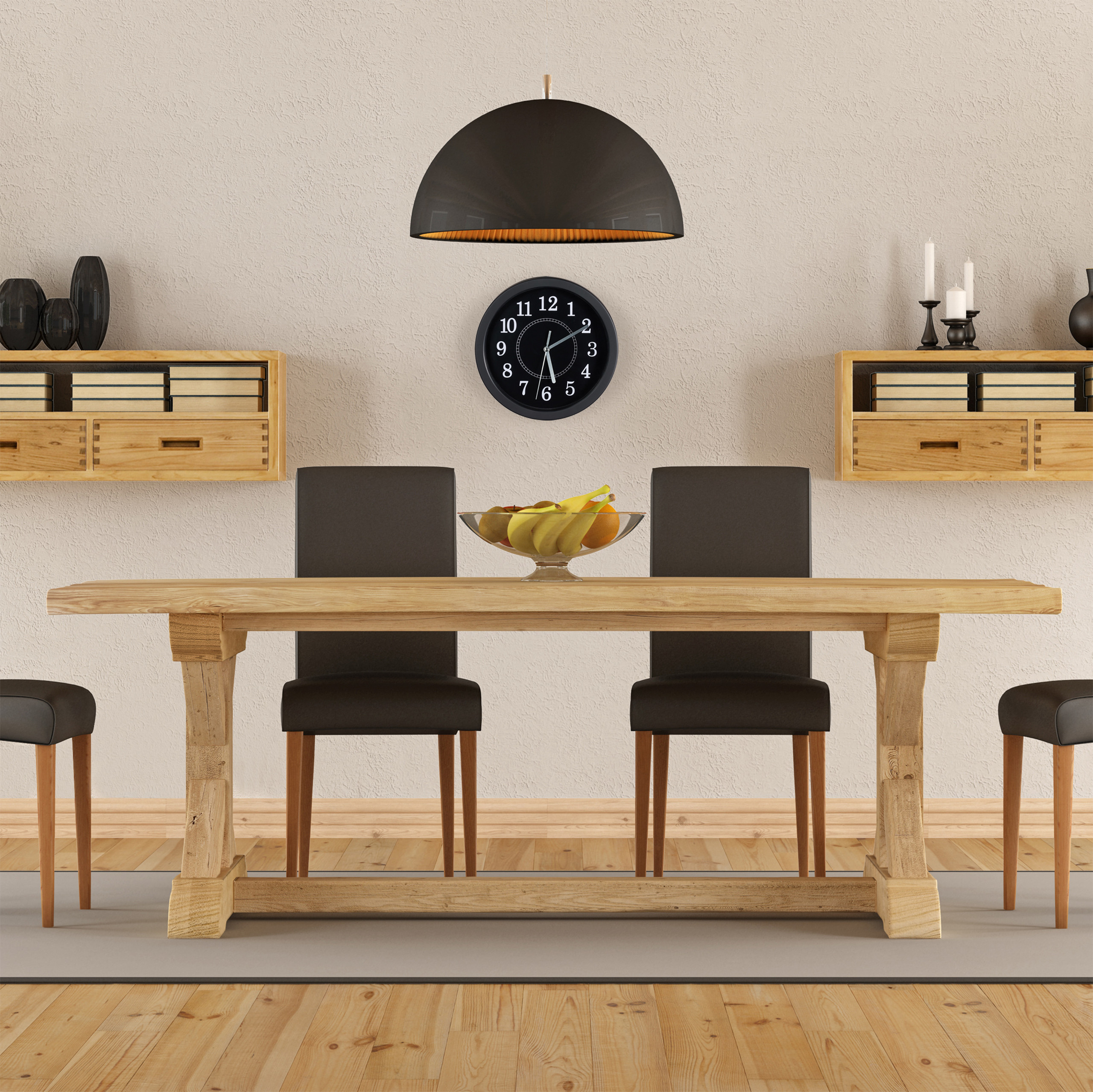 Set da 3 Orologi da Parete, Rotondo, Ø 20 cm, da Appendere al Muro, Design Classico, a Batteria, Wall Clock, Nero - 2