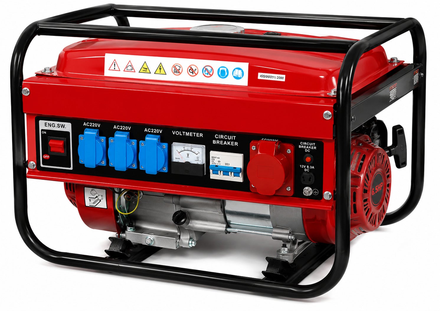 Gerador Elétrico a Gasolina SVE-W5500 4 Tempos 230/380V – 3000W Monofásico + 2500W Trifásico – Depósito 15L – 4 Tomadas - 2