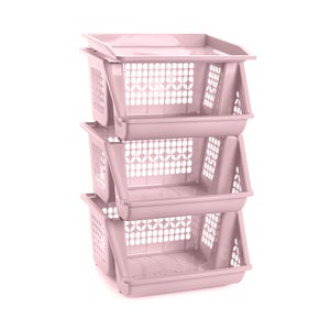 Organisateur De Tiroir 3 Niveaux - Plastique Transparent Avec Poignée Lapin - Range Stylos, Bijoux, Petits Objets - Rose
