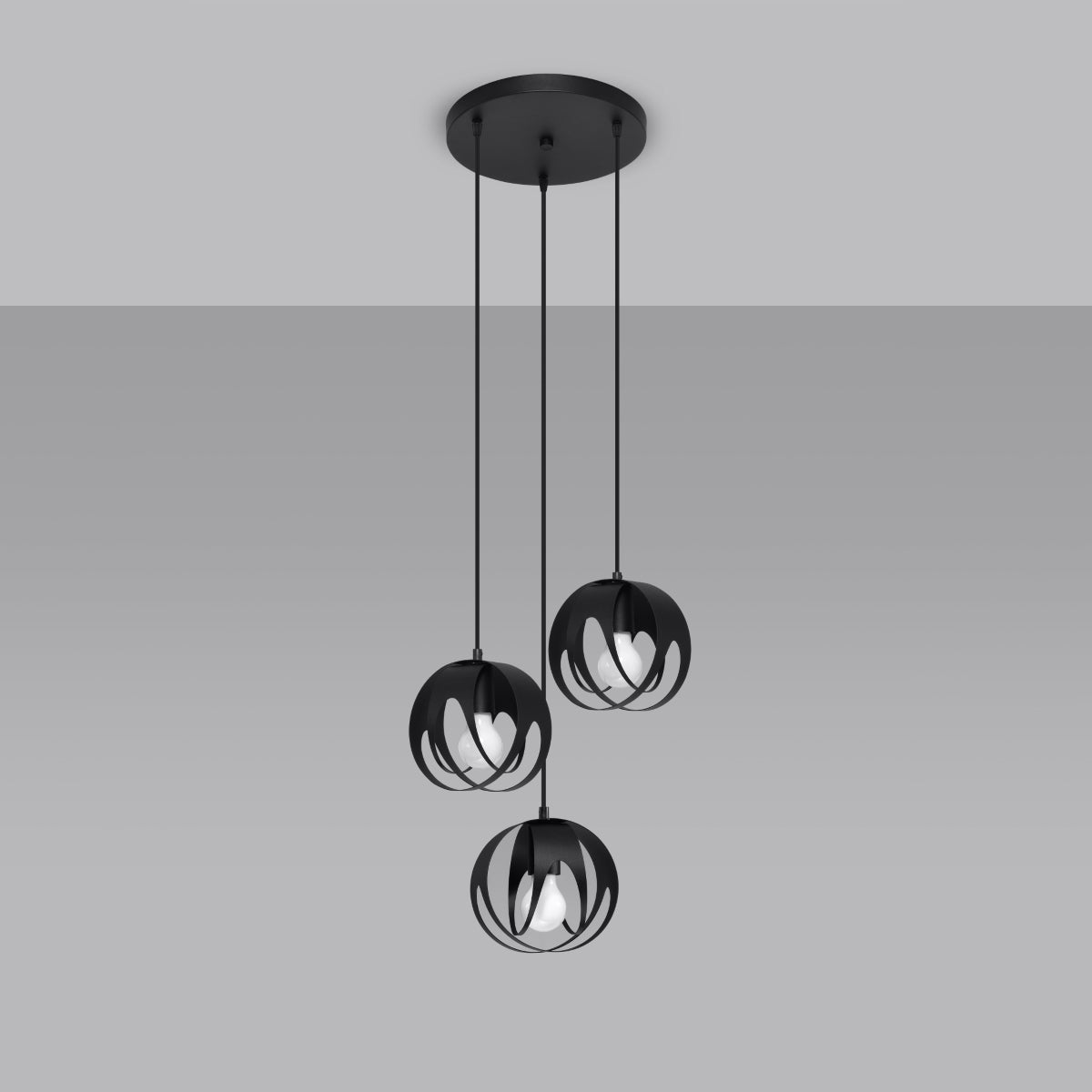 Lampa wisząca BRIVE 3P czarna LED 4000K - 30x30x117cm Sollux