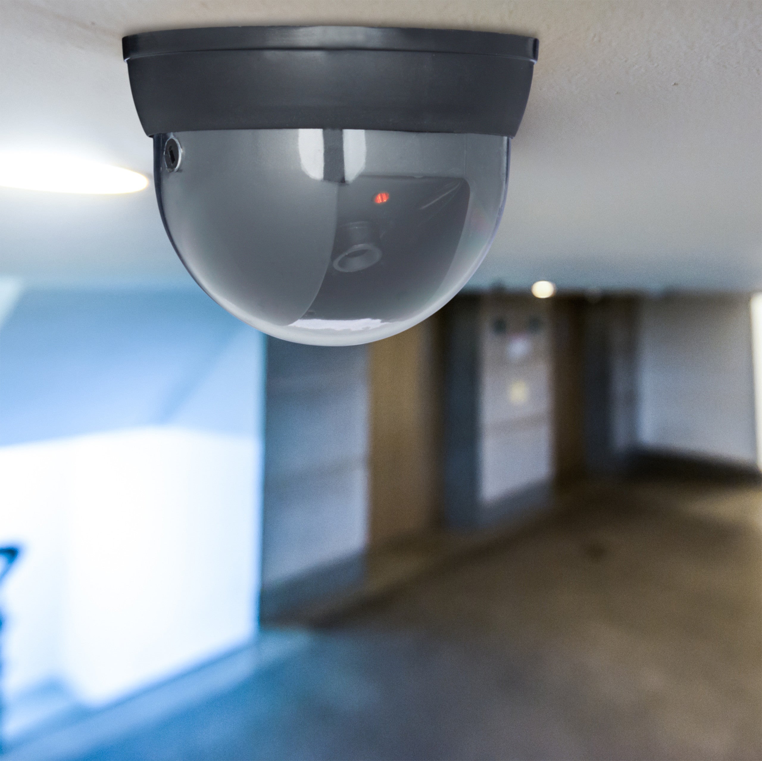 Relaxdays Telecamera Finta Di Sorveglianza A Cupola 360° Con LED Rosso – Dissuasore Per Casa E Giardino, Batteria 2xAA