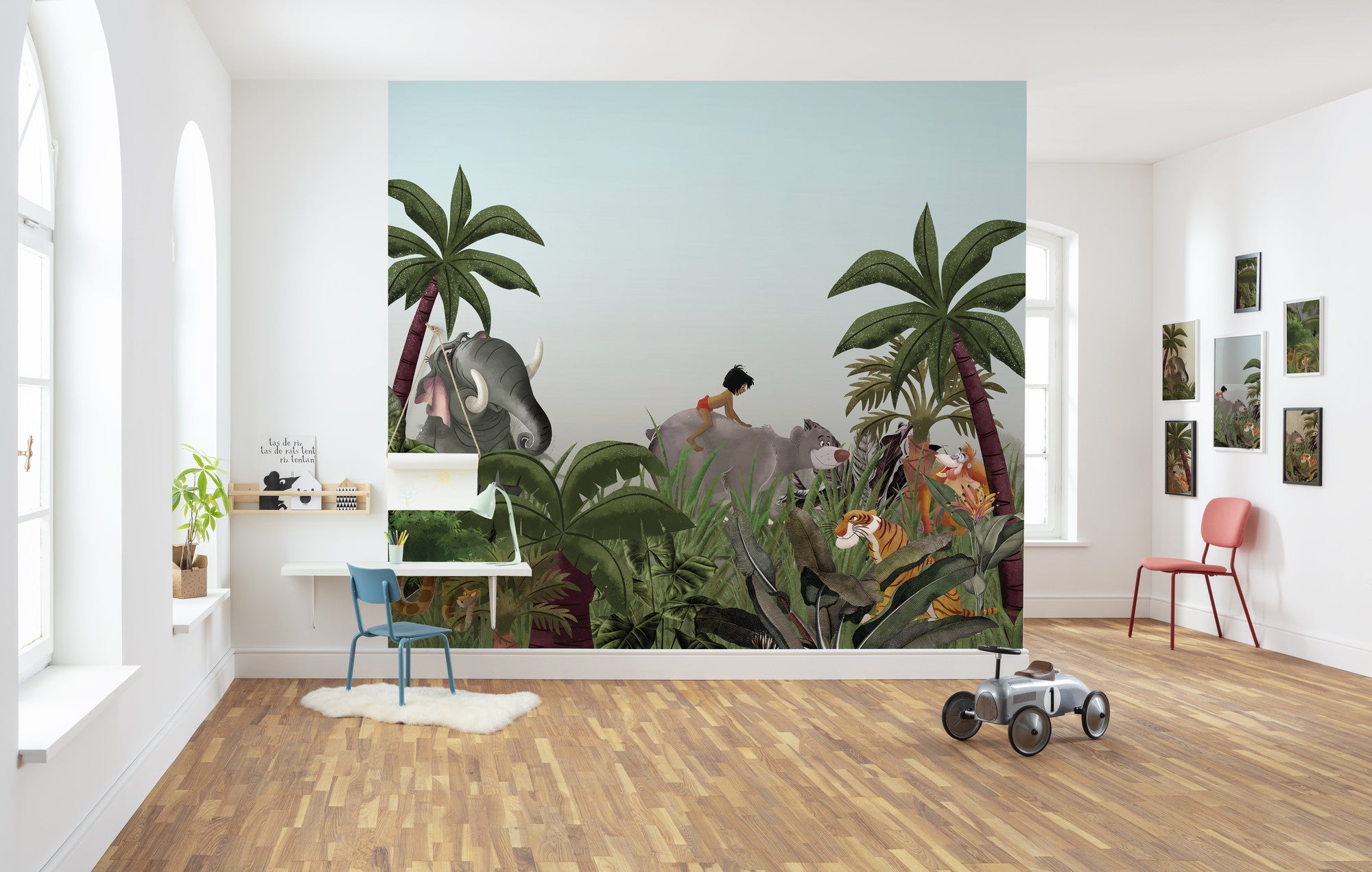 Papel pintado no tejido panorámico de komar - disney jungle book - talla: 300 x 280 cm