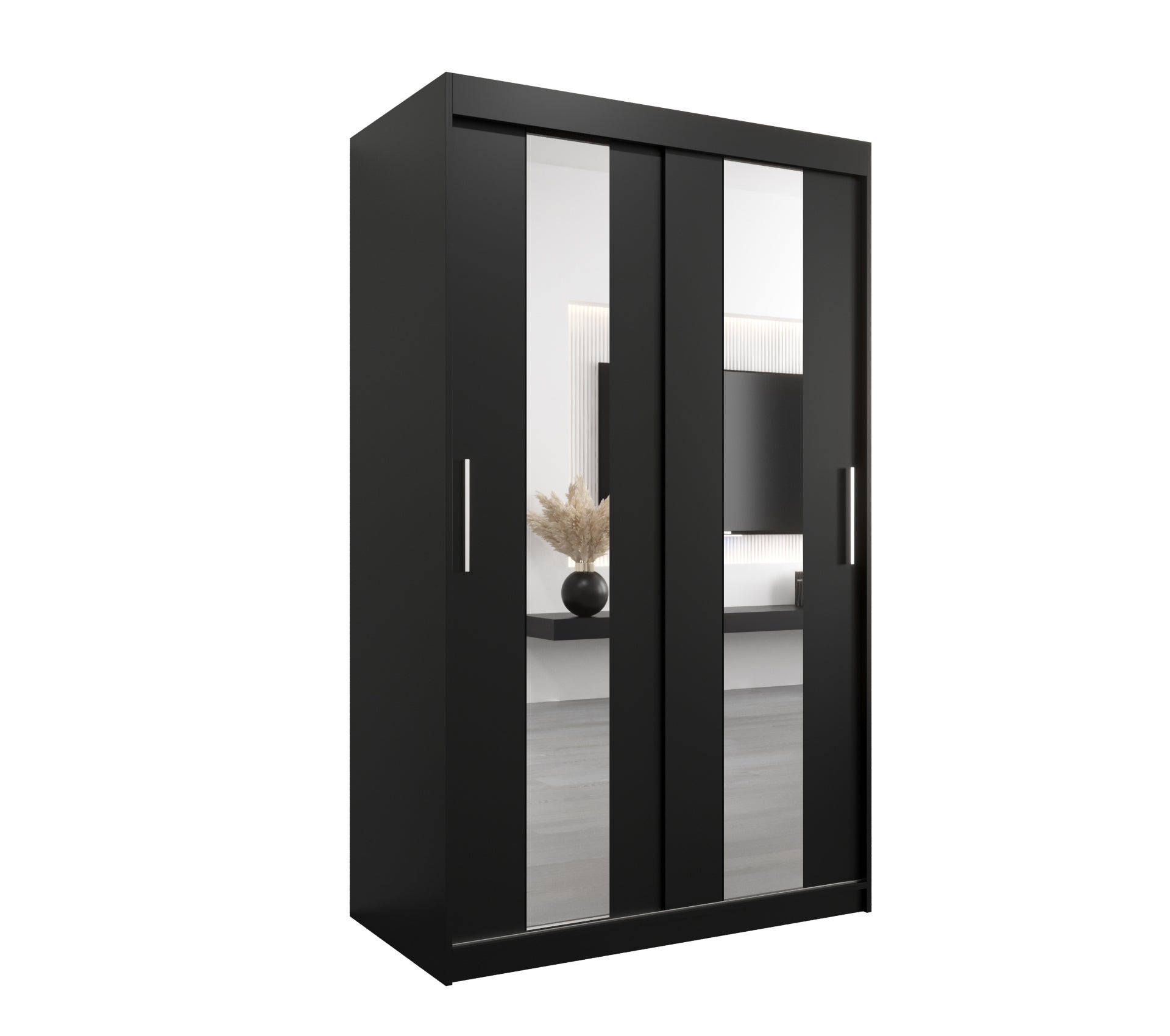 Szafa przesuwna garderoba POLE 120 x 62 x 200 cm Czarny - Abiks Meble