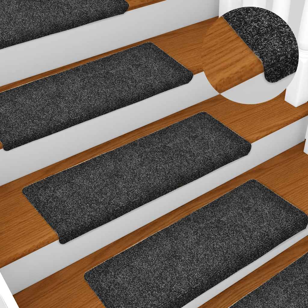 Tapis d'escalier autocollants 30 pcs | Paillasson d'escalier | Tapis de marche gris 65x21x4 cm CFW647097 - 5