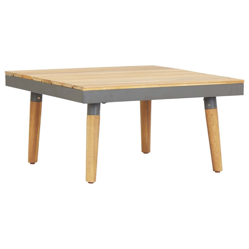 Salon de jardin 5 pcs et coussins Bois d'acacia solide Marron - 6