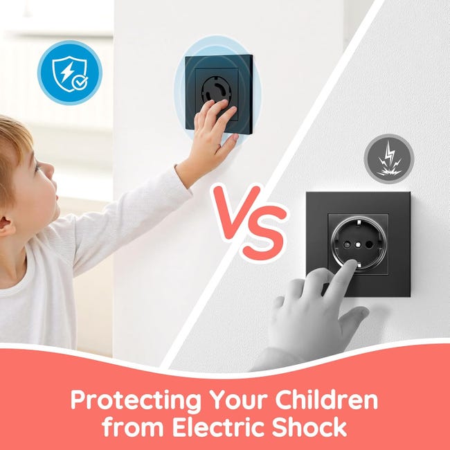 BAMBIGOOD® Set 20+4 Copriprese per Bambini - Protezione Prese Corrente 16A e 10A, Copri Presa Elettrica Universali, Tappi Antiscossa Shuko, Sicurezza Casa, Protezioni per Bambini Certificate BAMBIGOOD® Set 20+4 Copriprese per Bambini - Protezione Prese Corrente 16A e 10A, Copri Presa Elettrica Universali, Tappi Antiscossa Shuko, Sicurezza Casa, Protezioni per Bambini Certificate