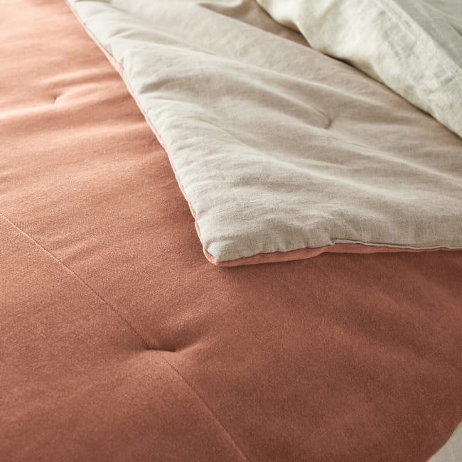 Lit Edredones 90x190 Edredon Matelassé Velours Coton Lin Uni