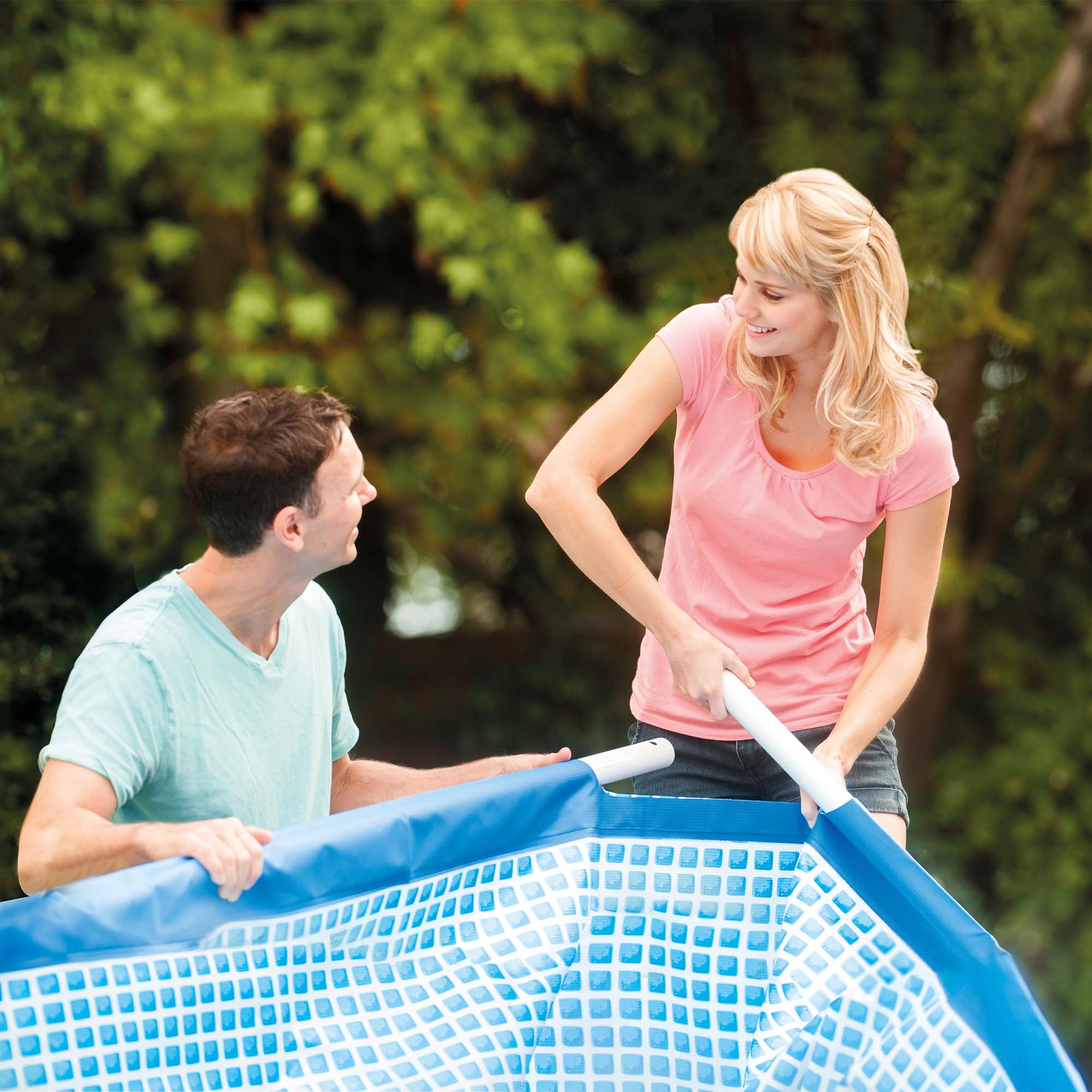 Piscina desmontável INTEX retangular com bomba de filtro 2006 l / h - 8