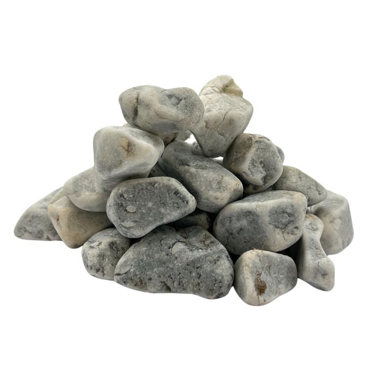 Big Bag de 0,75m³ (+/- 1000 Kg) Galet de Marbre Blanc Bleuté Ø 12