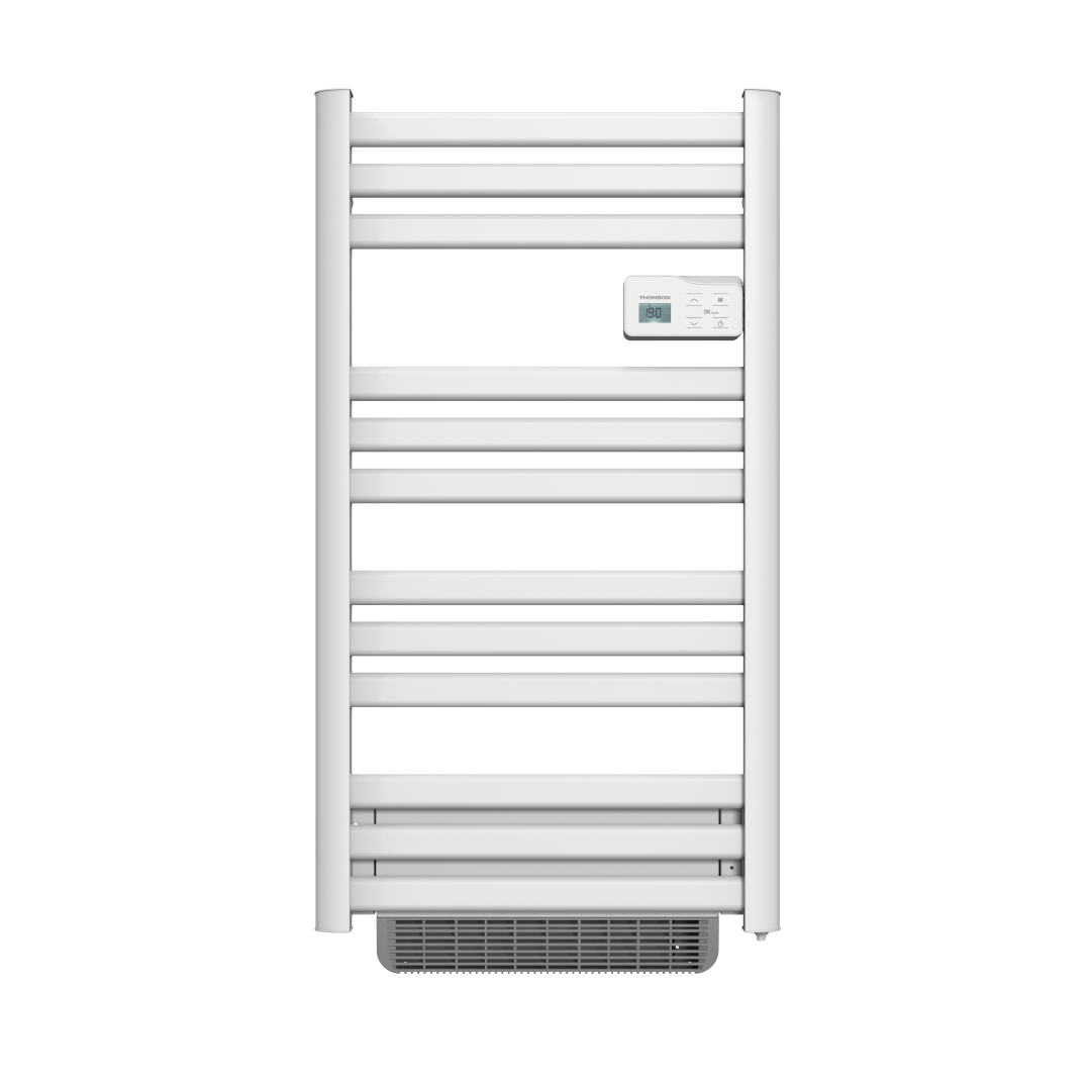 Elektryczny suszarka do ręczników Thomson bez płynu, podłączona do sieci WiFi, z dmuchawą 500 + 1000 W, kolor kosmos