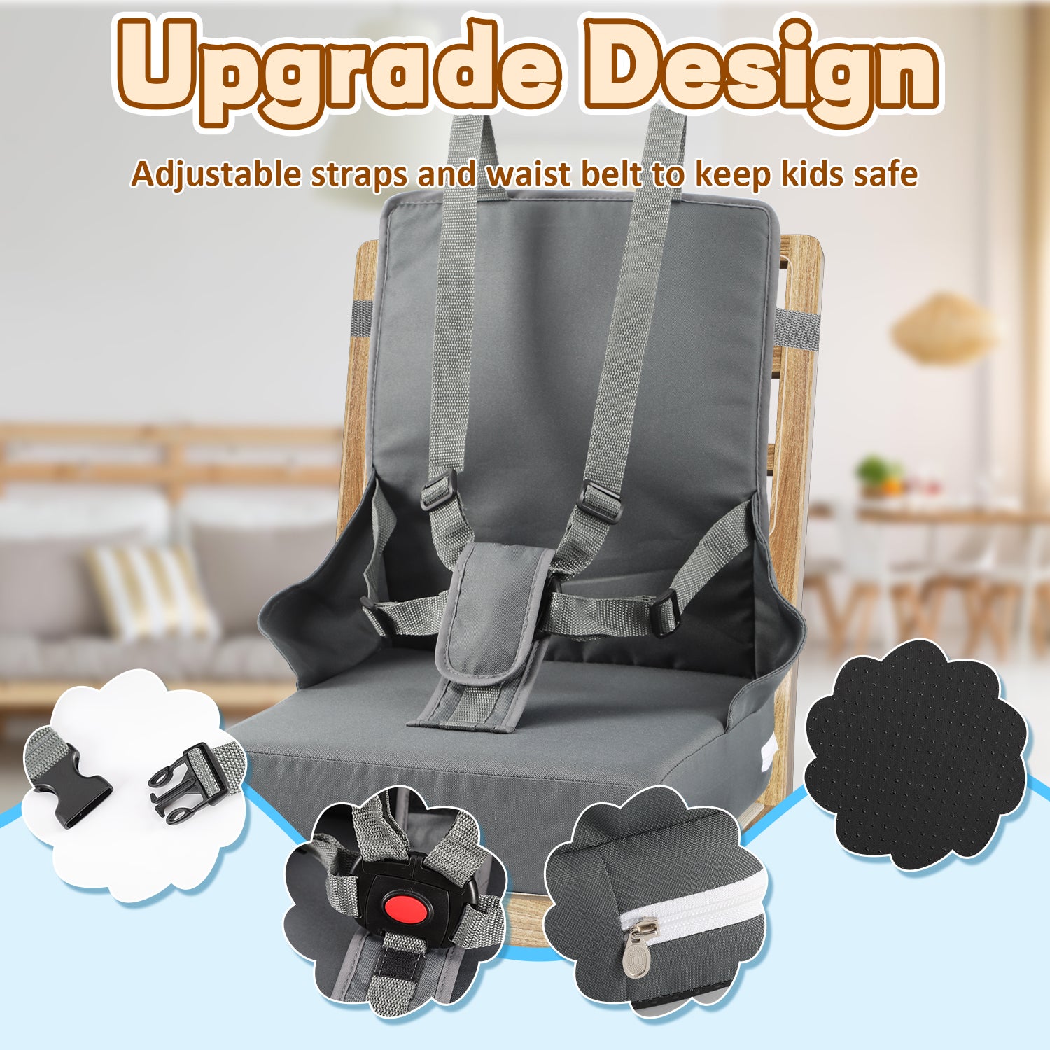 RéHausseur De Chaise BéBé Éponge haute densité Nomade RéGlable, 6 - 36 Mois Coussin Rehausseur - 7