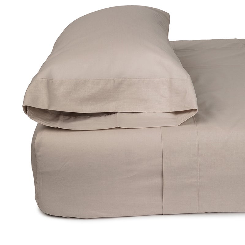ISleep Federe Perkal Cotone 100% - 60x70 Cm, 2 Pezzi, Beige Chiaro, Morbide E Lusso, Chiusura A Busta, Lavabili, Qualità Extra Fine