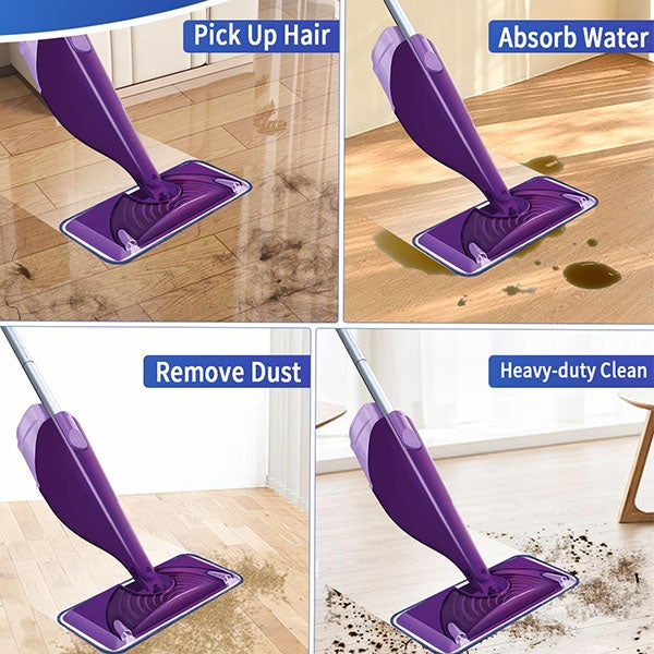 2 uds aptos para Swiffer Wet Jet almohadilla de microfibra para fregona de 12 pulgadas, cabezal de repuesto para fregona húmeda y seca, color azul - 4