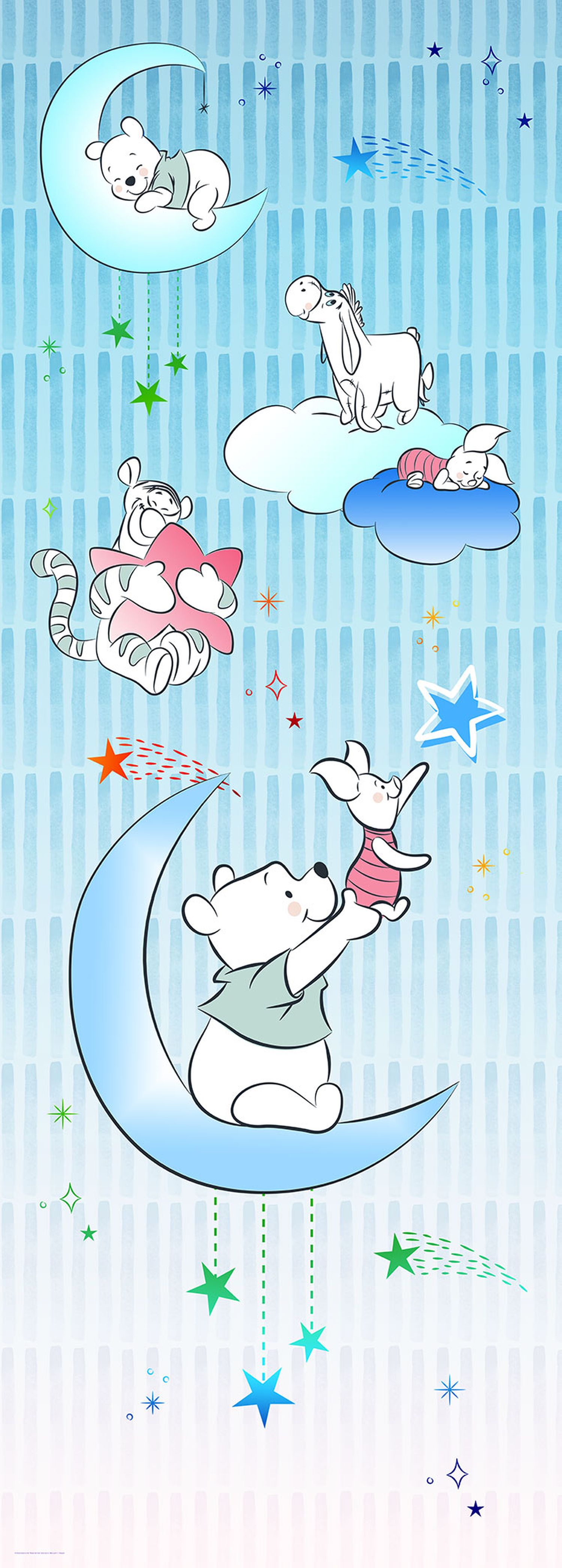 Fotomural winnie the pooh azul celeste - 100 x 280 cm - disney
