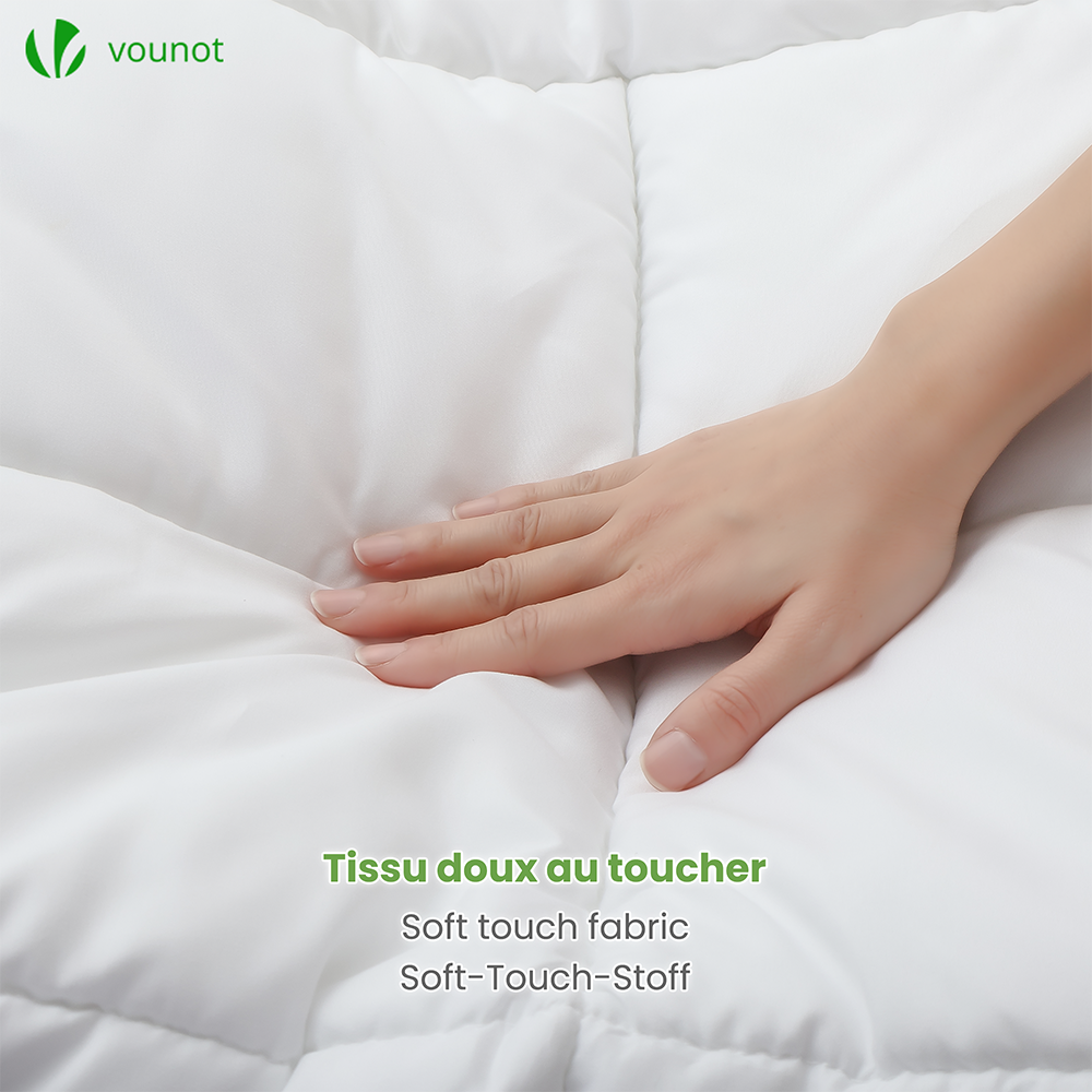 Couette temperee doux avec rembourrage polyester 300gsm 155x200cm blanc VOUNOT® - 5