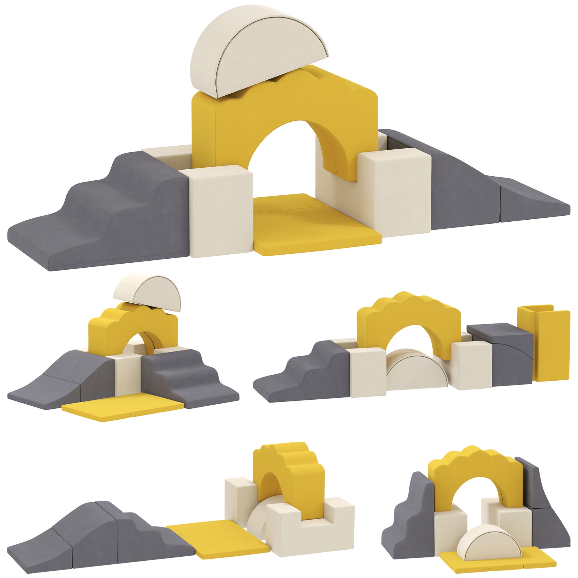 AIYAPLAY 6PCS Blocs De Motricité Bébé En Mousse Multicolores - Parcours Et Modules De Construction Pour Enfants