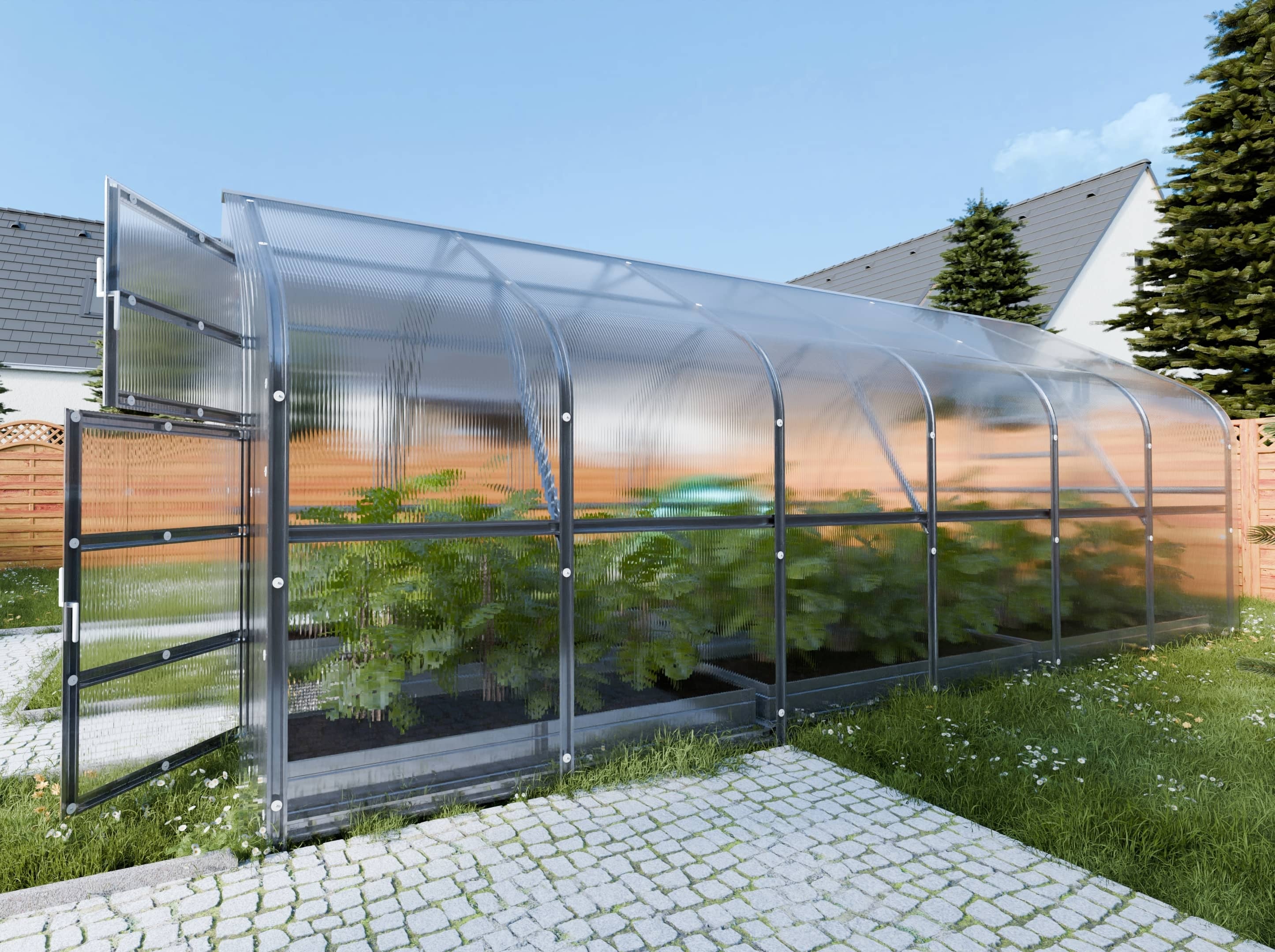 Serre de jardin KLASIKA*DROP 15m2, 2,5m x 6m, 4 mm avec revêtement en polycarbonate - 3