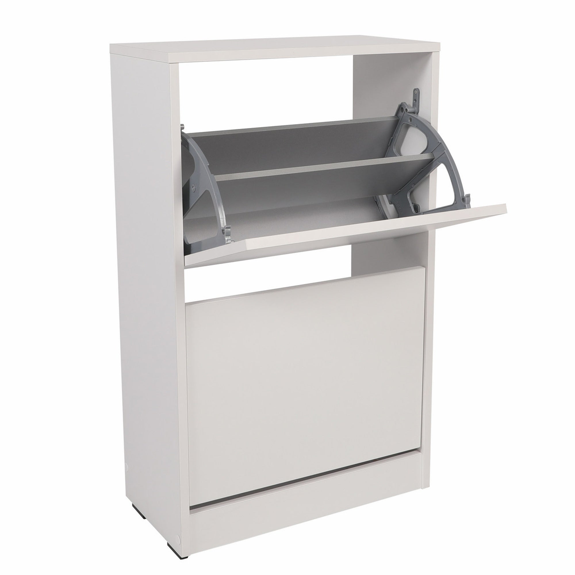 Scarpiera, truciolare 100% impiallacciato melaminico, colore bianco - 3