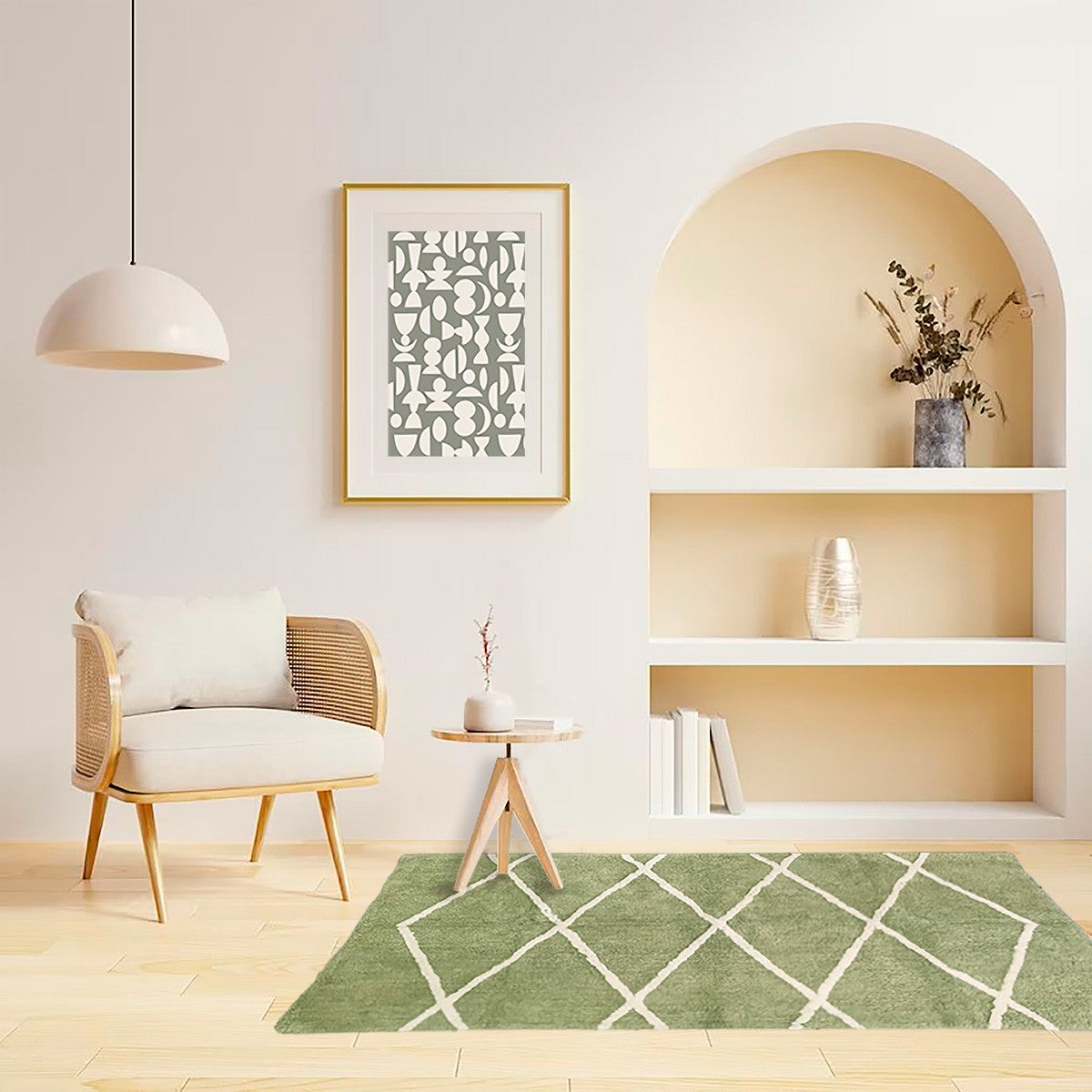 Tapis déco type berbère en coton tufté 100x150cm - 4