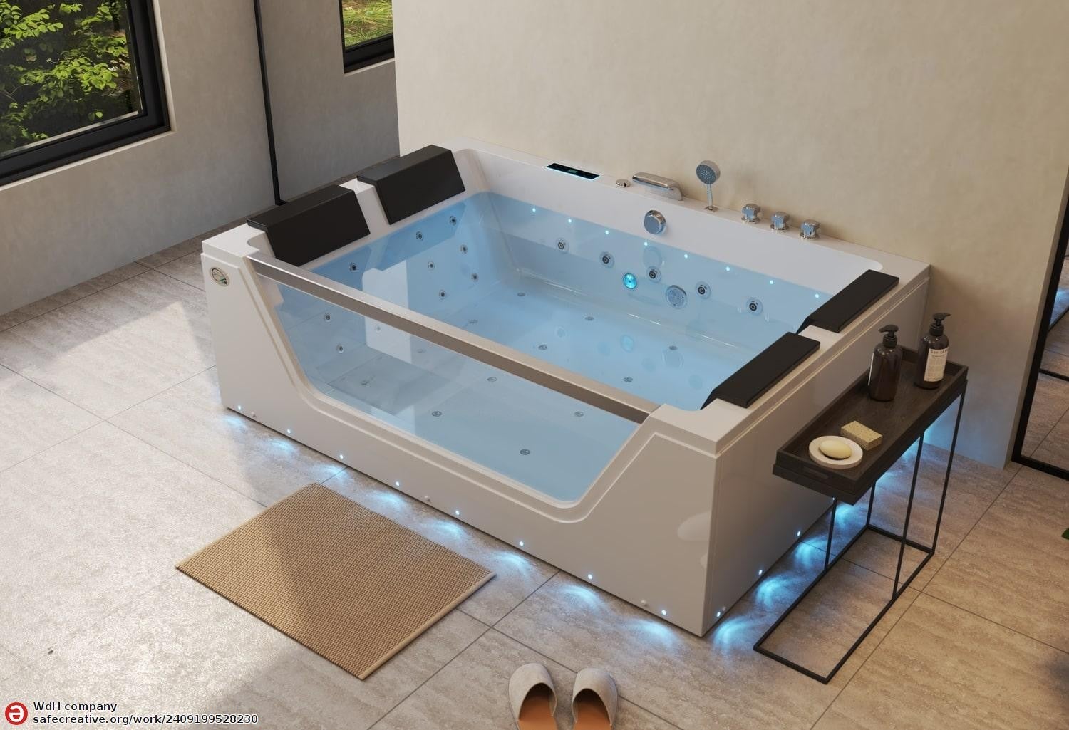 Baignoire balnéo jacuzzi LEROS 180x120cm STANDARD - 7