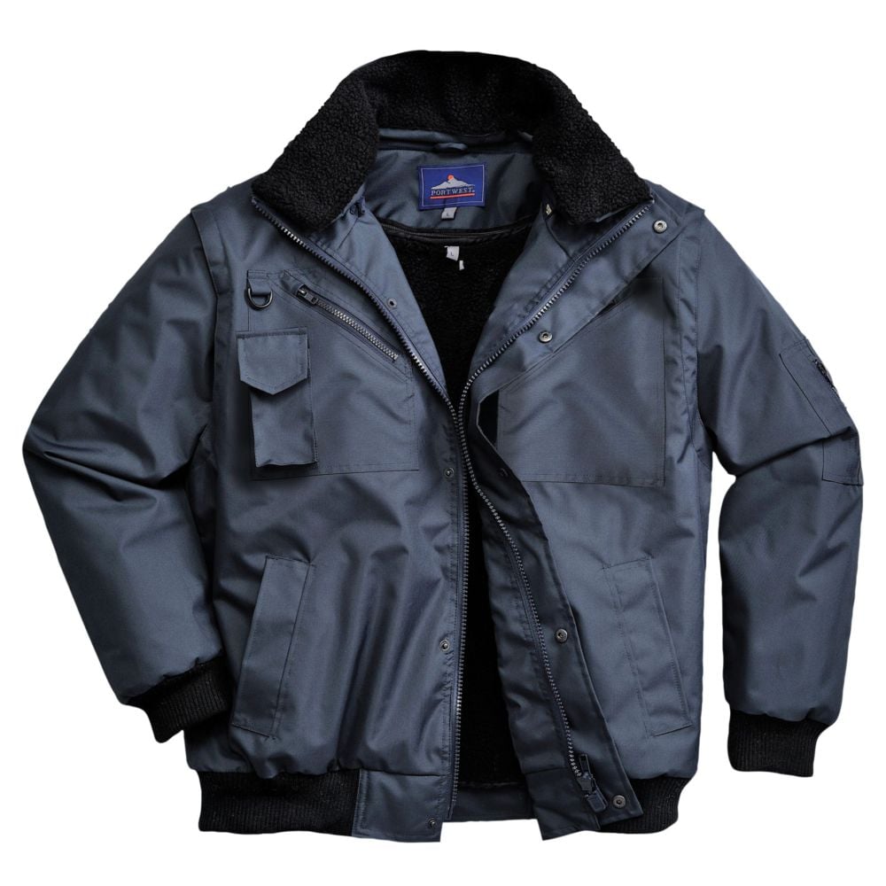 Blouson de travail pilote imperméable manches amovibles 3-en-1 Portwest Bomber Marine XL - 3
