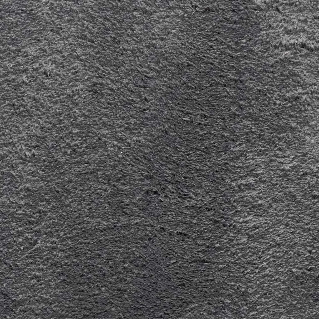 Tapis HUARTE à poils courts doux lavable anthracite 80 x 200 cm - 9