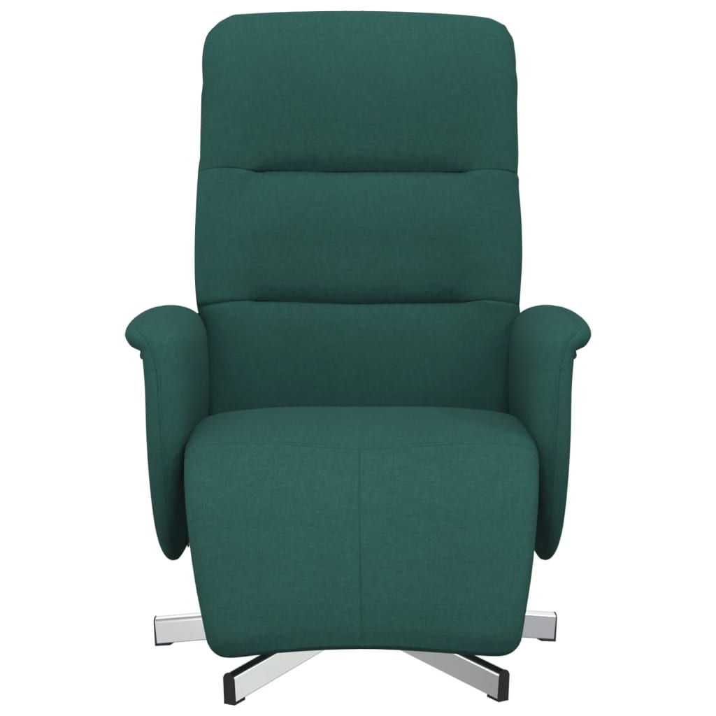 Fauteuil inclinable avec repose-pieds vert foncé tissu - 3