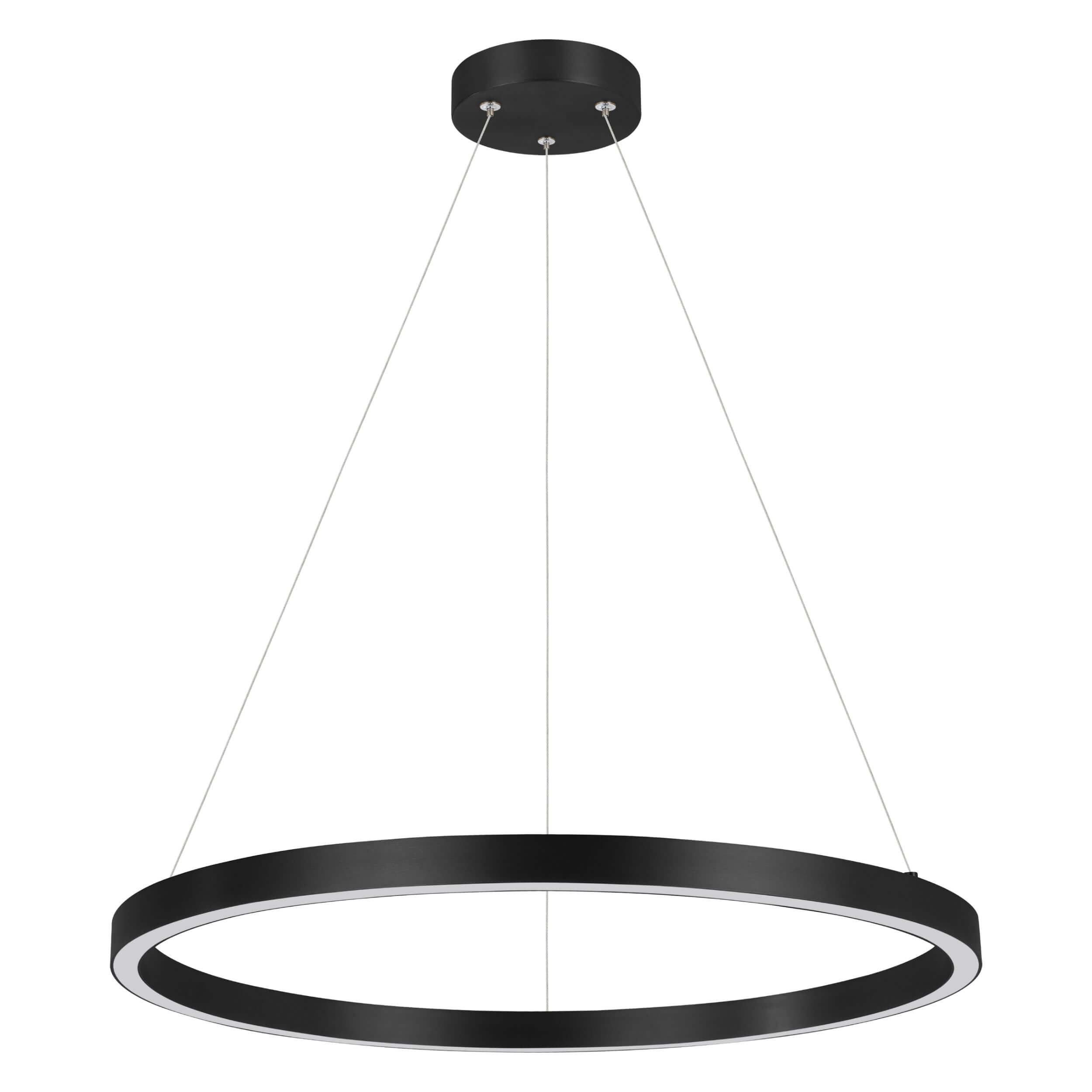 Nowoczesna okrągła lampa wisząca LED Midway Triangle w kolorze czarnym do salonu lub jadalni, 3000 K