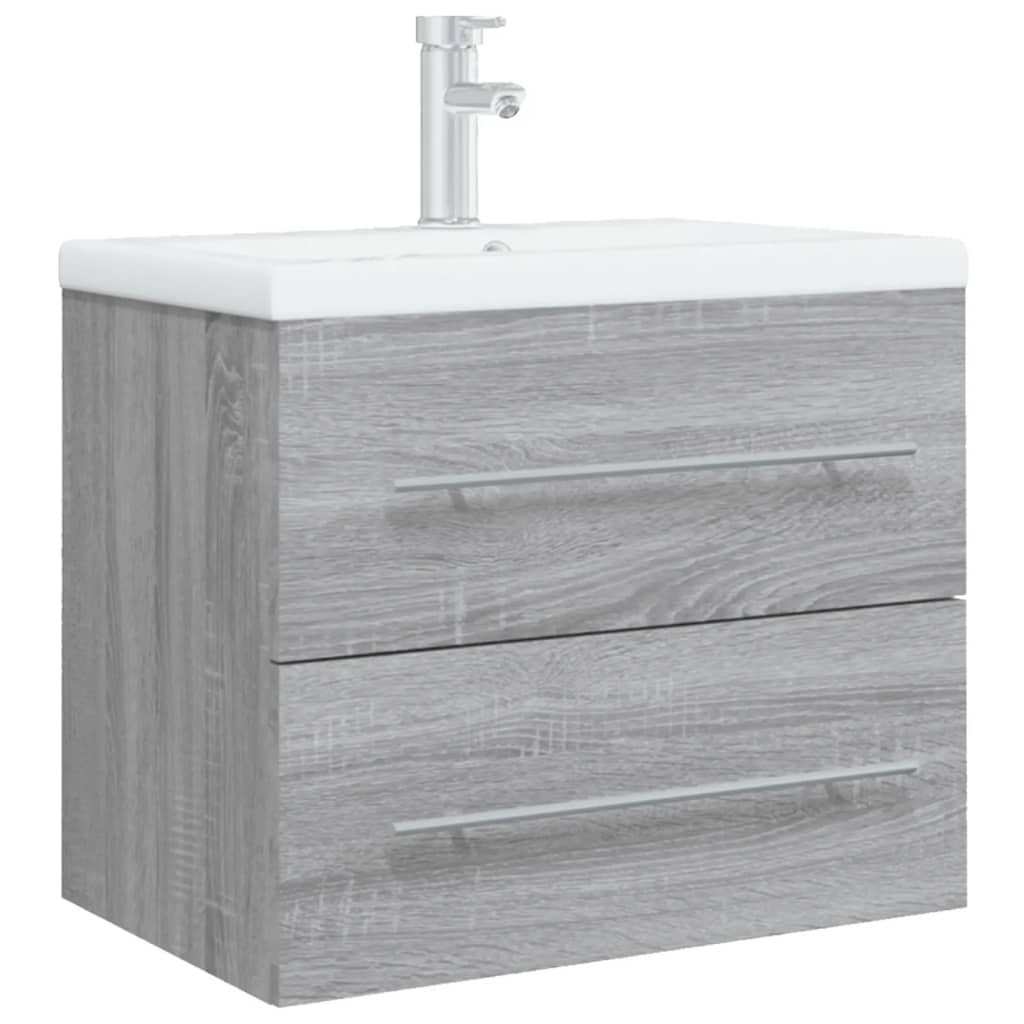 Meuble lavabo avec bassin intégré sonoma bois d'ingénierie gris 02_0006879 - 2