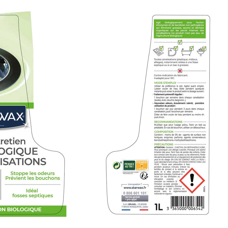 Entretien biologique pour canalisations 1L STARWAX - 3