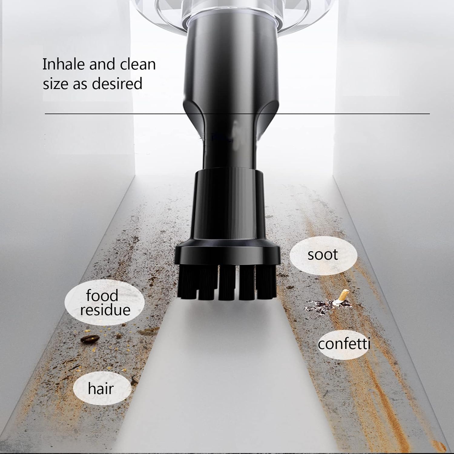 Aspirateur à main sans fil, aspirateur de voiture à aspiration 8000pa, aspirateur portable 120W, avec 5 accessoires et câble de chargement - 4