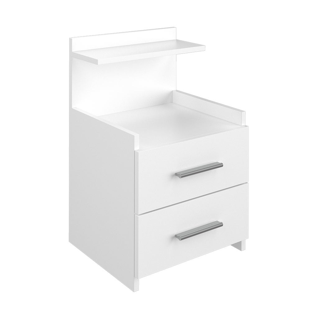Vicco Stolik nocny Alpin, Biały, 40 x 62 cm z szufladami