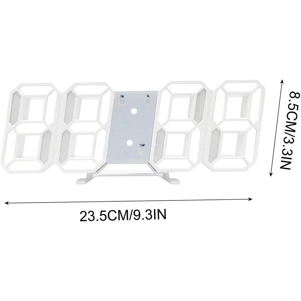 Horloge murale numérique, horloge de bureau numérique LED minimaliste, alarme numérique 3D, horloge murale pour la maison, le salon, le bureau - 3