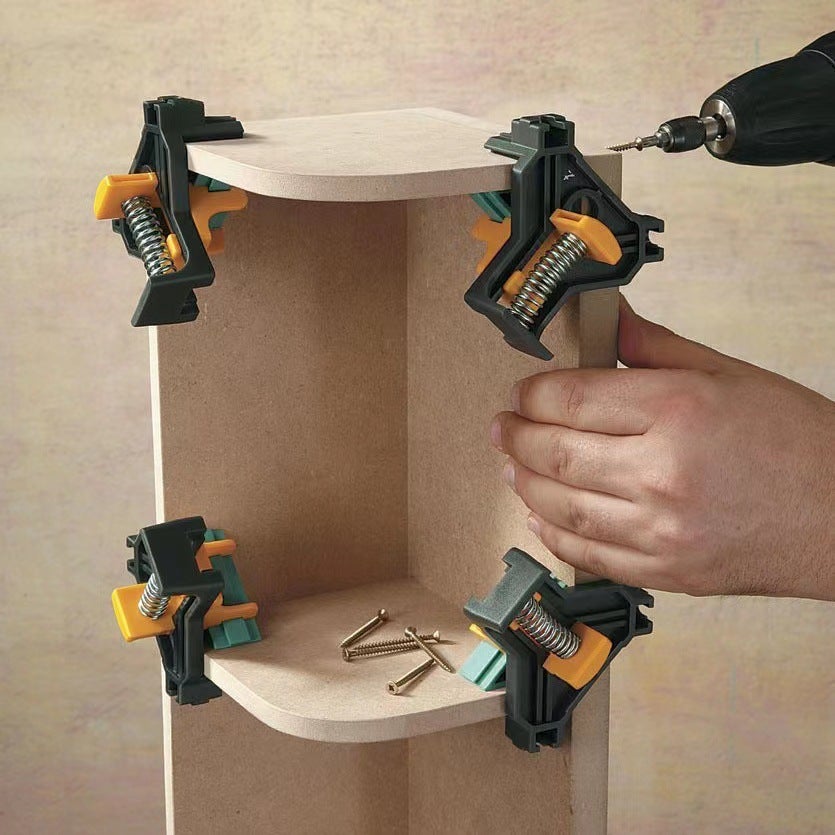 Morsetti ad angolo retto di precisione da 4 pezzi per lavorazione del legno - Fissaggi angolari per giunzioni precise, facile montaggio e incollaggio - 3