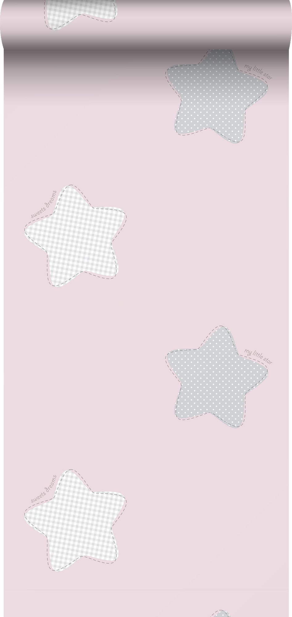 Tapeta gwiazdy różowymIszarym - 53 cm x 10 m - SANDERS &amp; SANDERS