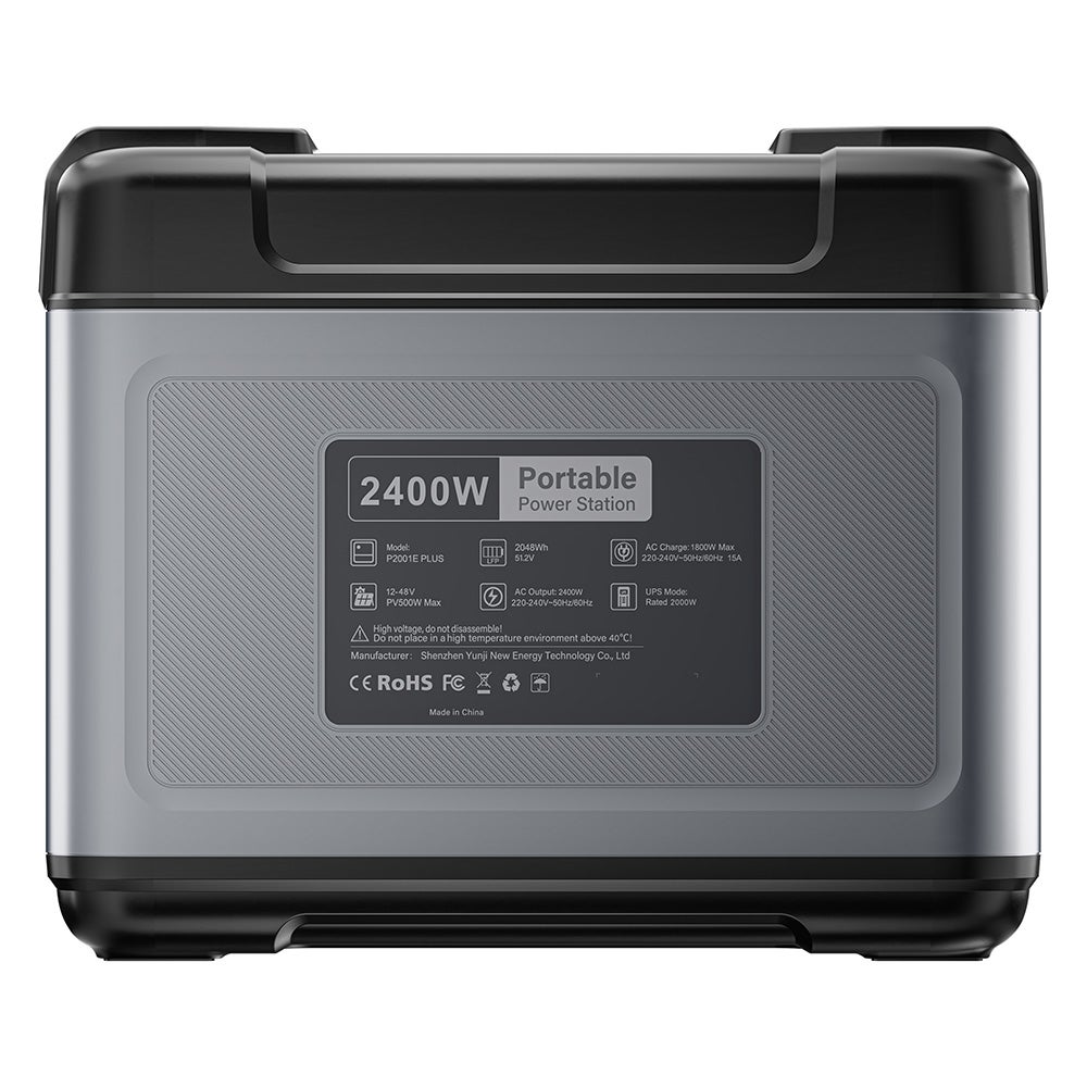 Station d'alimentation portable OUKITEL P2001 Plus - puissance de sortie CA de 2400 W , 13 prises, puissance réglable à 400 W/800 W/1 200 W/1 800 W - 4