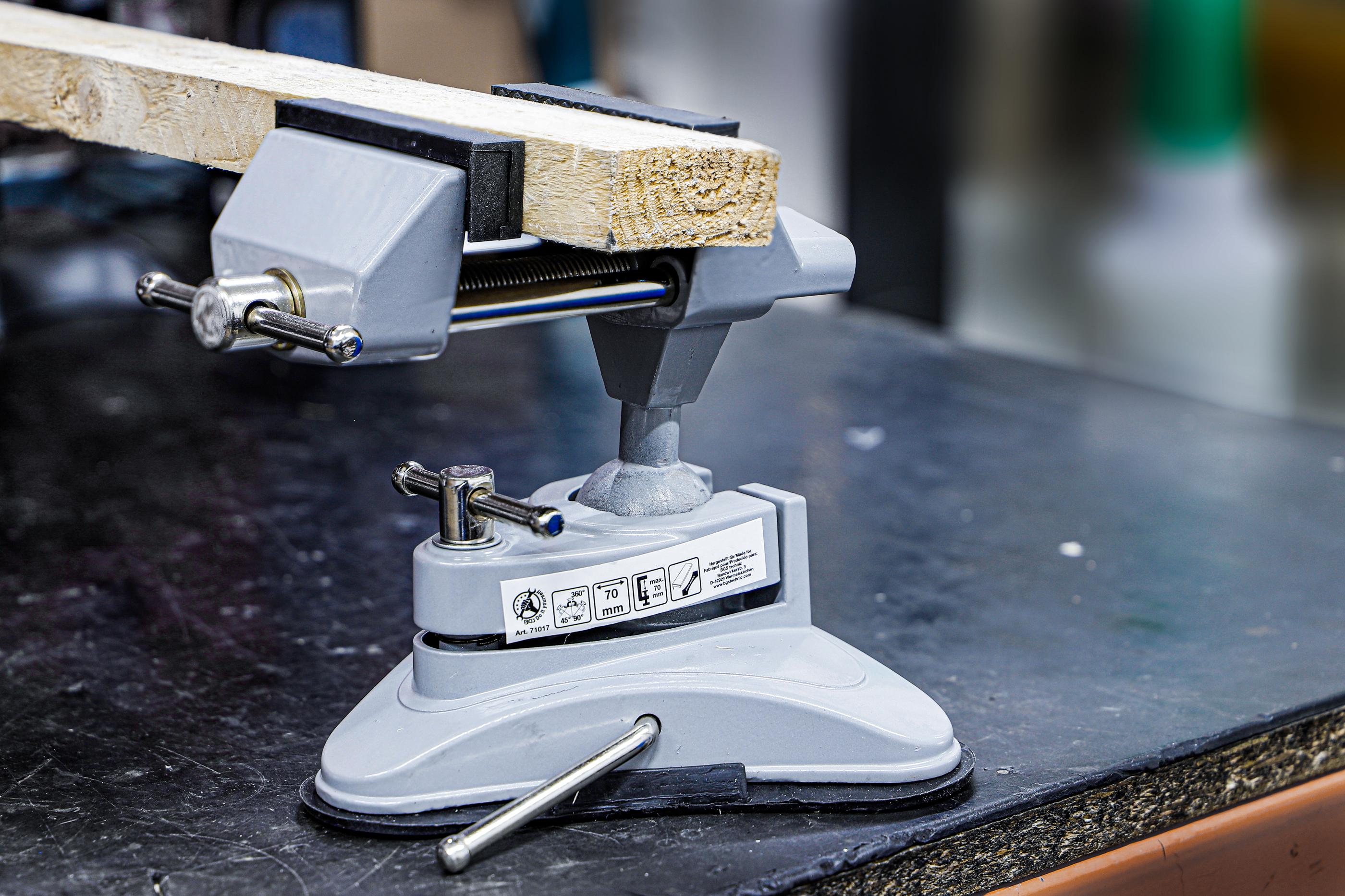 Torno de bacada de mesa | articulado | Mandíbulas de 70 mm | com pé de sucção a vácuo - 3