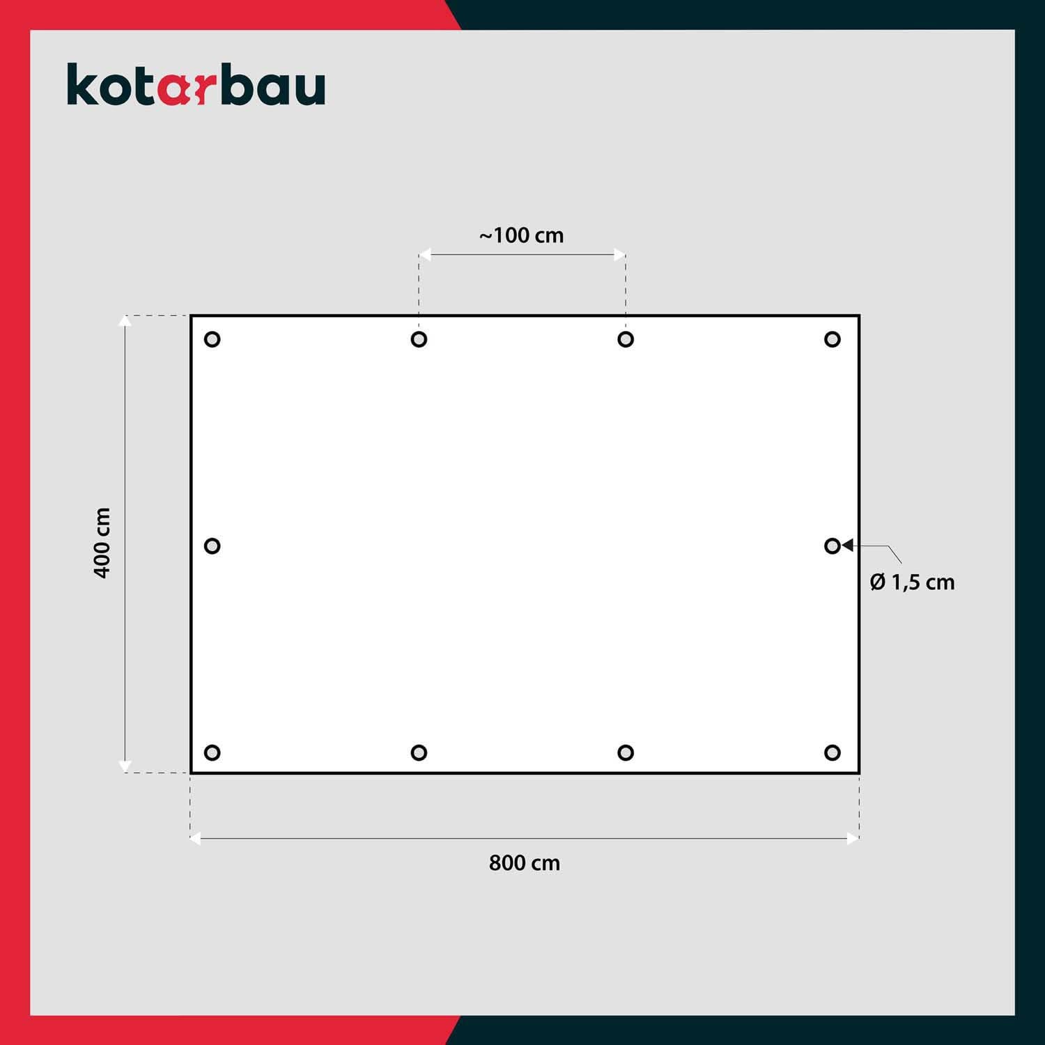 Plandeka 75 G/M2 - Płachta Ochronna Okryciowa - 4 X 8 M - Mocna - Gruba - Uniwersalna - Wodoodporna - Niebieska KOTARBAU - 3