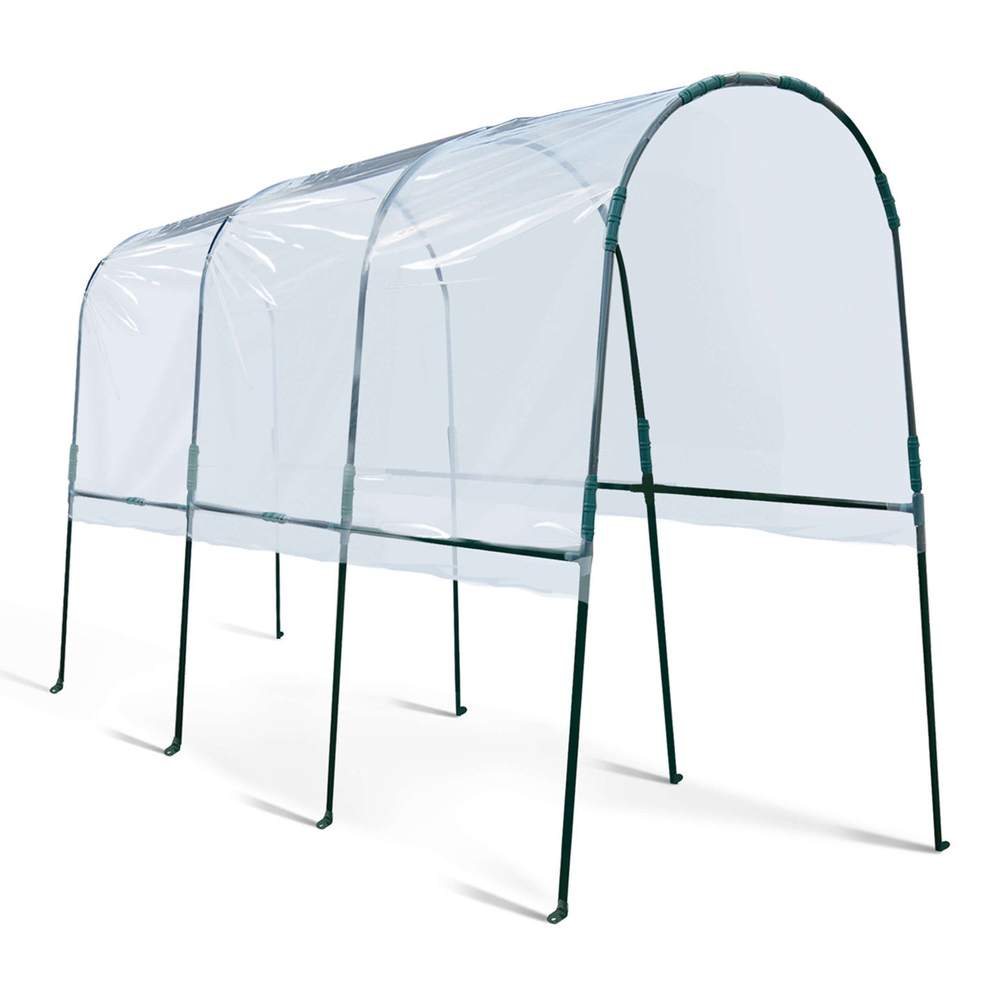 Serre à tomates de jardin 400 x 120 x 170 cm avec bâche transparente + arceaux en acier - 3