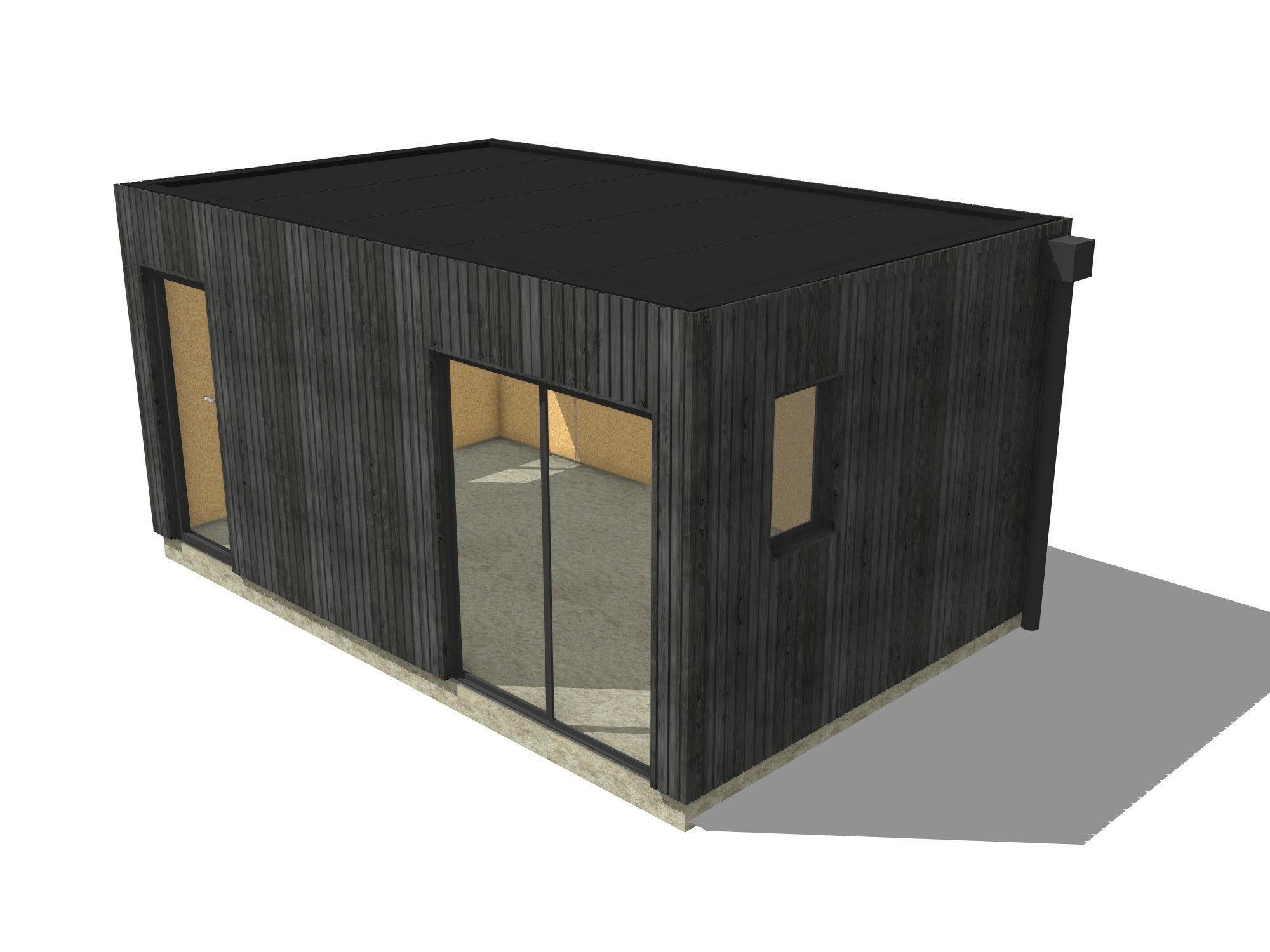 Dépendance de jardin à louer en bois 5,5 x 3,5 x 2,7 m / menuiseries alu k-line - 2