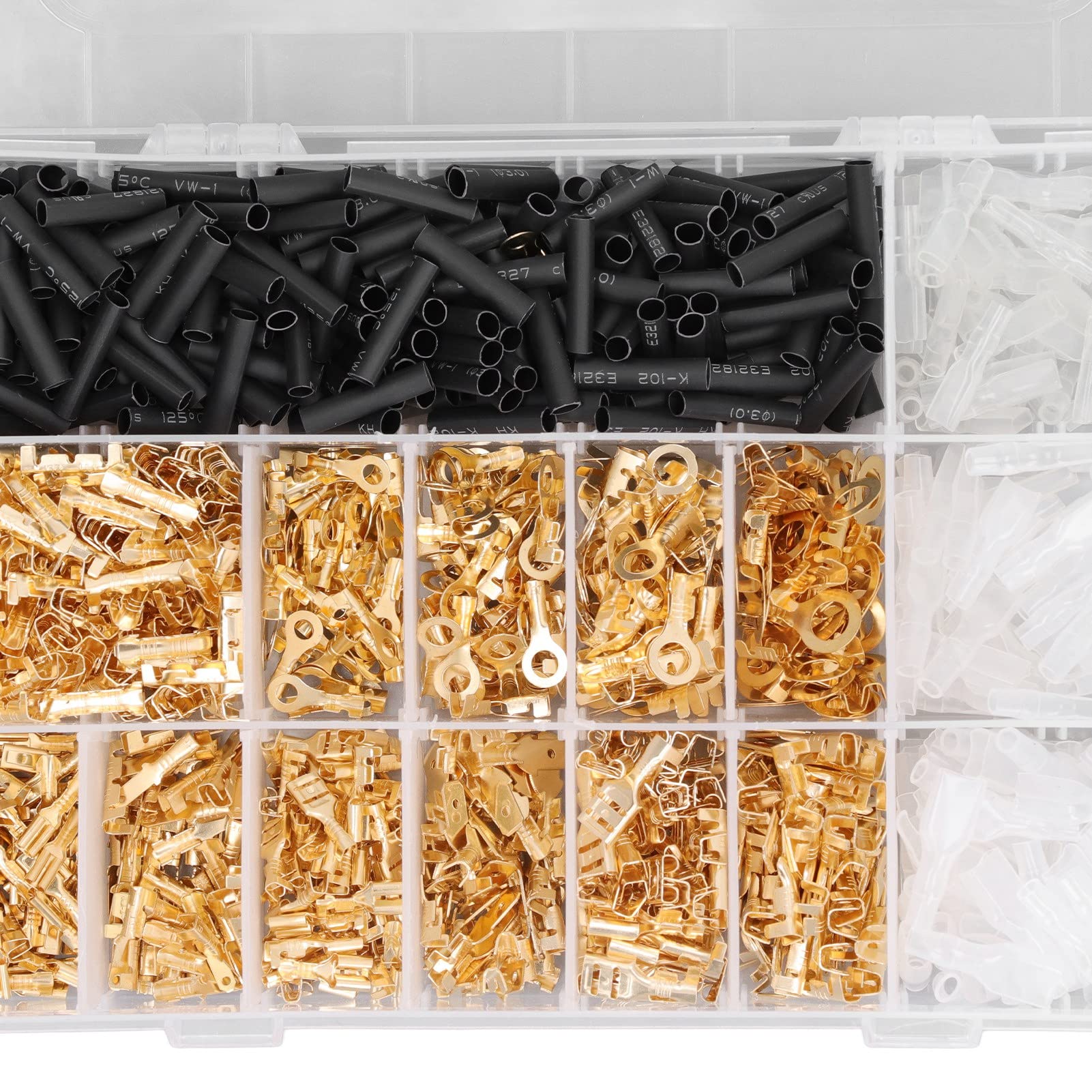 1050 pezzi terminale filo 2,8 mm 4,8 mm 6,3 mm maschio femmina anello connettore a forcella kit set - 8