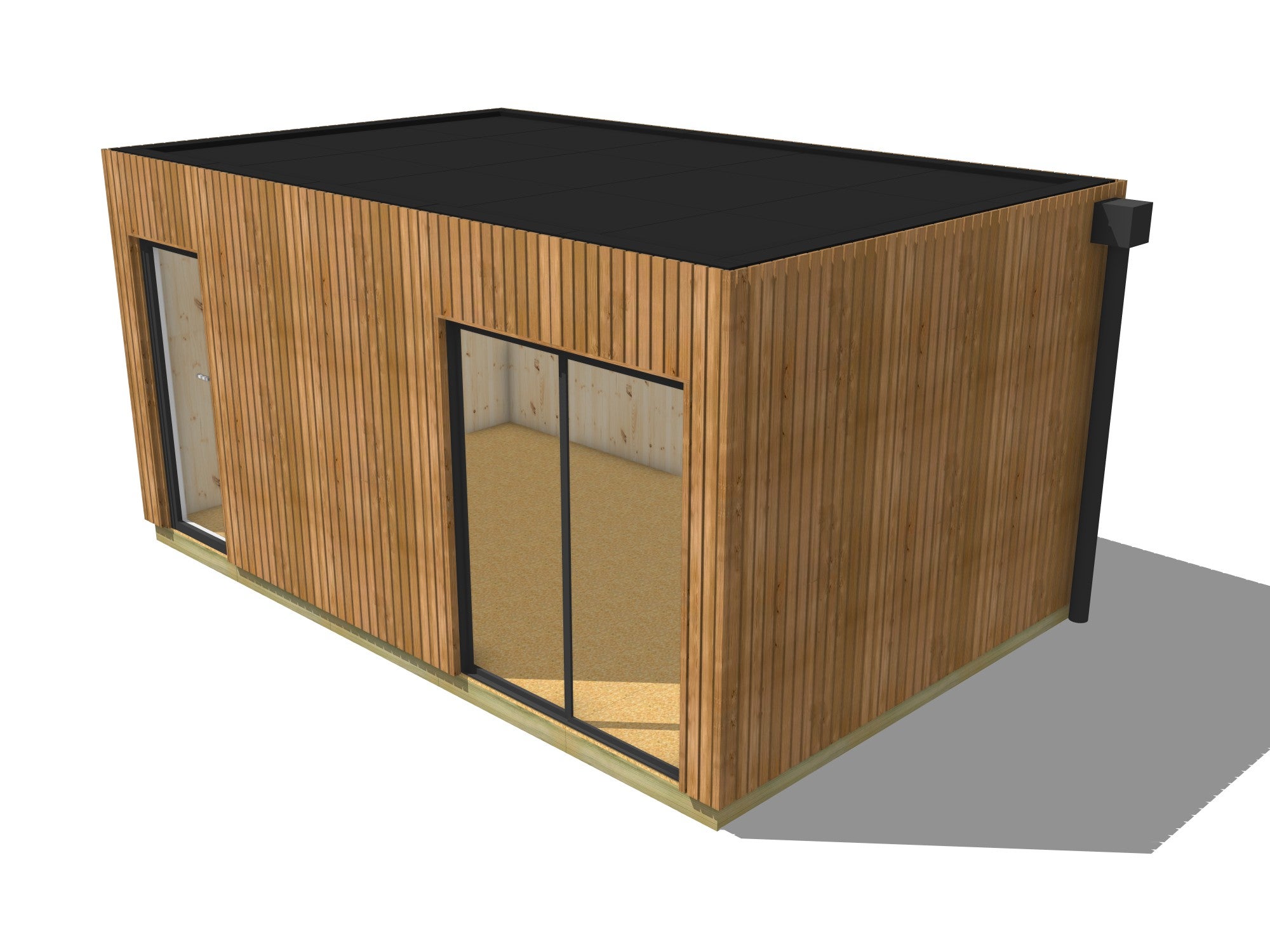 Bureau de jardin bois en bois 5,5 x 3,5 x 2,7 m avec plancher isolé - 2