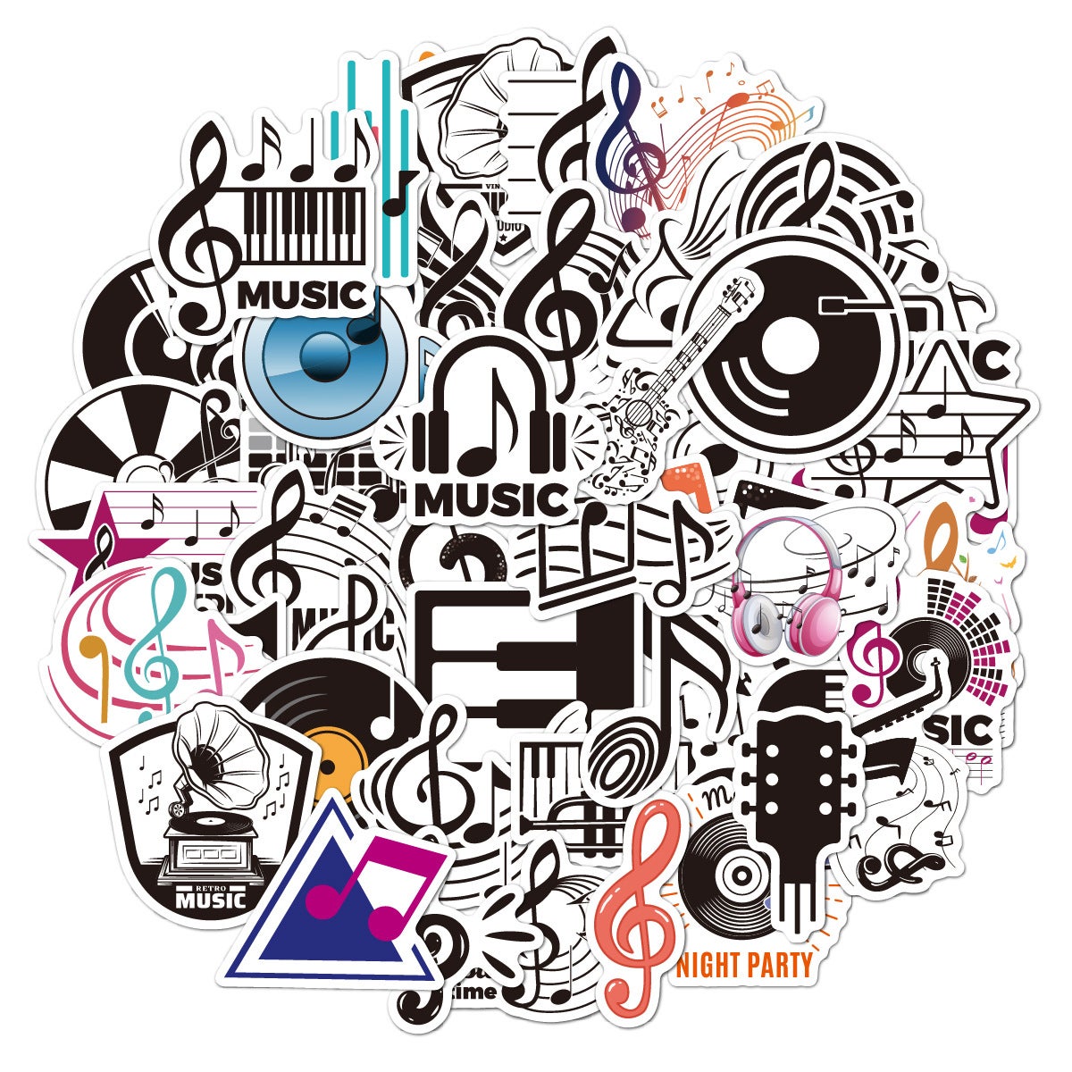 Lot De 2 Autocollants Vinyles Note De Musique - Décoration Murale, Neuf, Origine Royaume-Uni