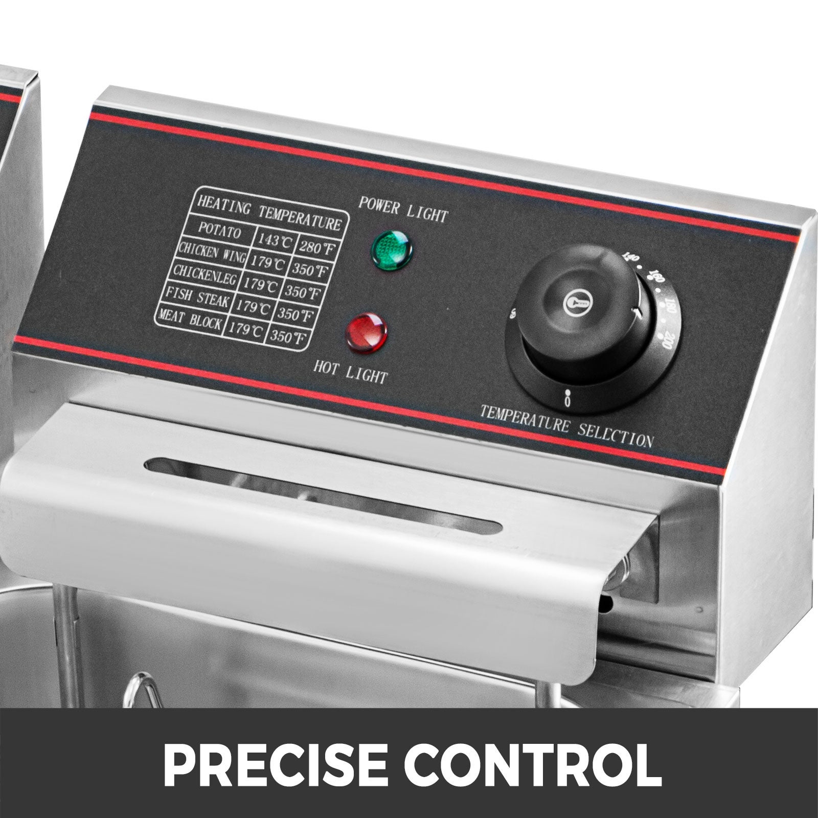 Friteuse 12L Electrique Inox,VEVOR Friteuse Commerciale en Acier Inoxydable,à Double Réservoir 5000W Friteuse avec 2Paniers à Friture avec Poignée - 3