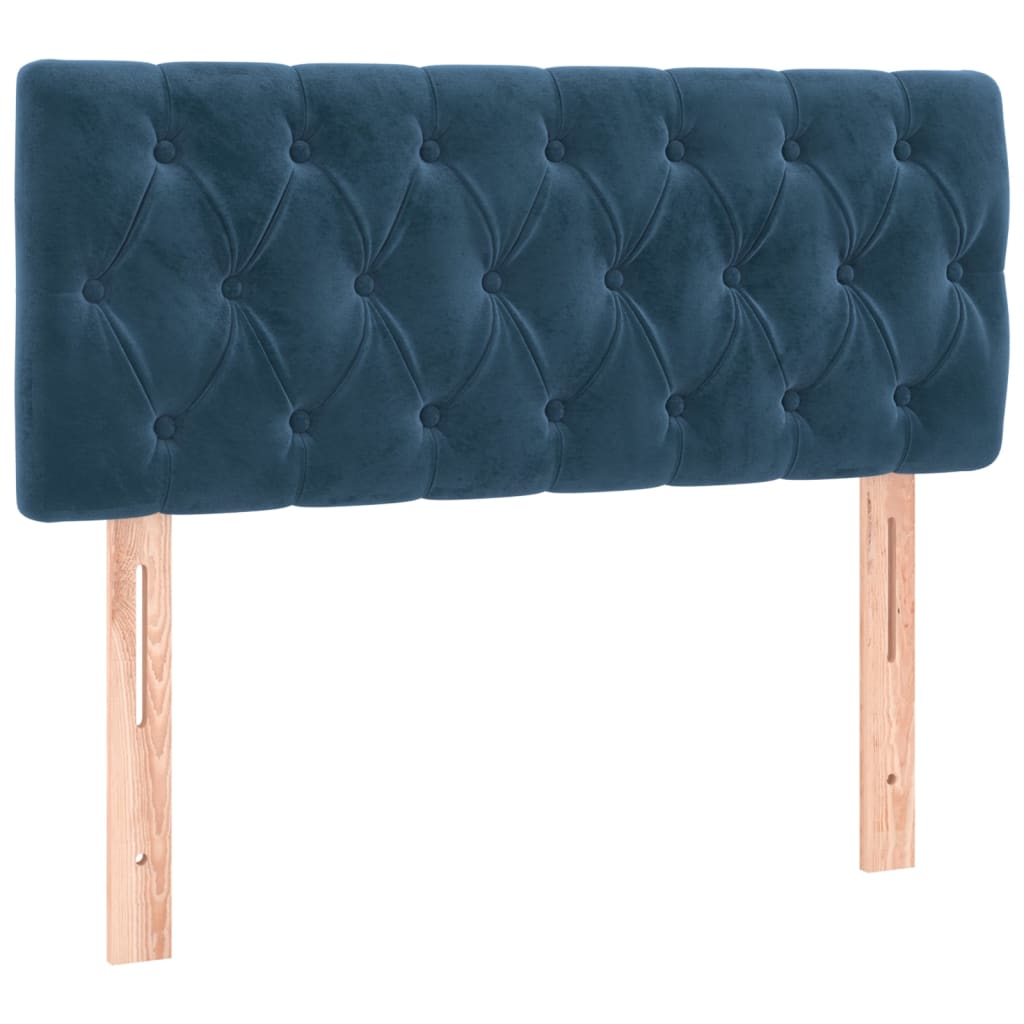 vidaXL Tête de Lit à LED Meuble de Chambre à Coucher Accessoire de Lit Double Tête de Cadre de Lit Intérieur Bleu 203x16x78/88 cm Tissu