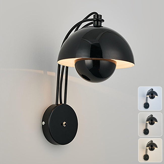 Kinkiet, Lampka nocna LED, Lampa ścienna w kształcie pąka, Lampa do lustra łazienkowego, 3 regulowane temperatury barwowe, Czarny